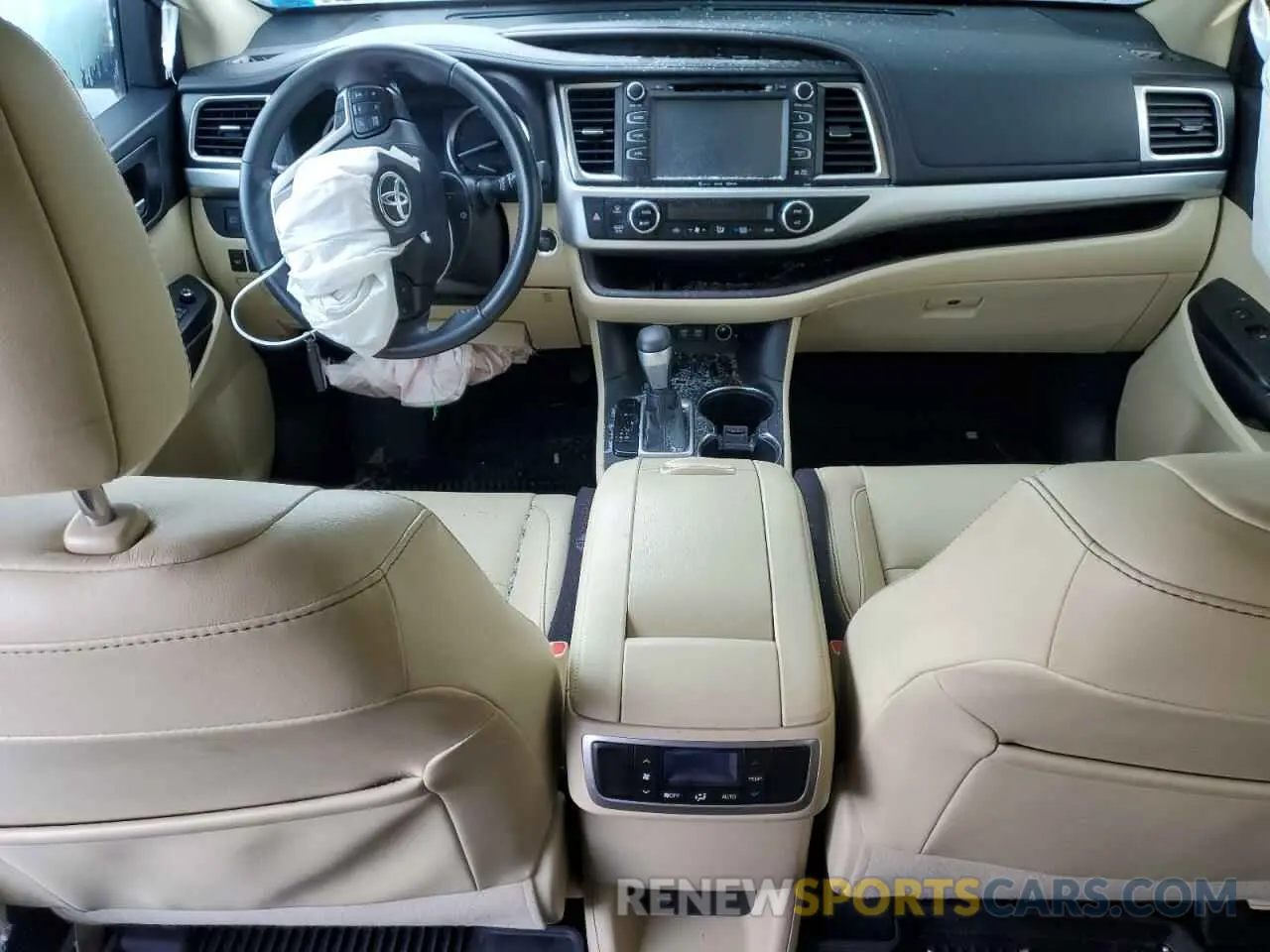 8 fotografías del automóvil dañado 5TDJZRFH8KS603676 TOYOTA HIGHLANDER 2019
