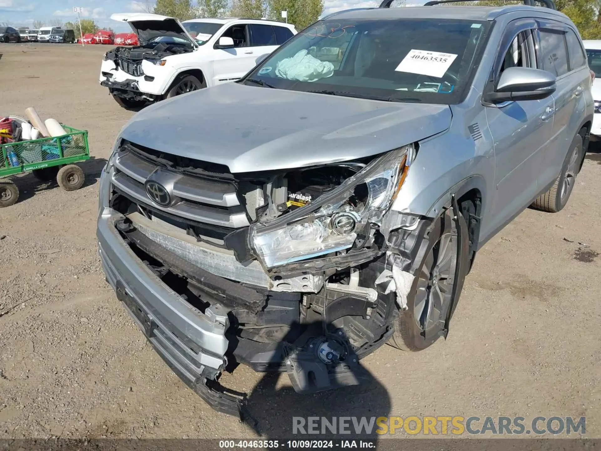 20 fotografías del automóvil dañado 5TDJZRFHXKS726296 TOYOTA HIGHLANDER 2019