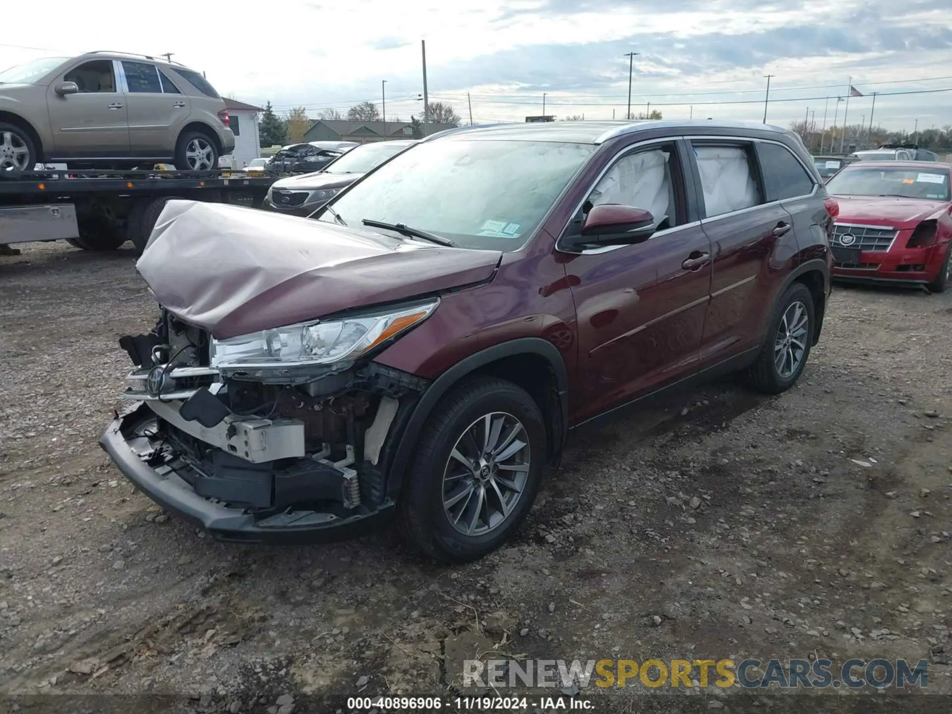 2 fotografías del automóvil dañado 5TDJZRFHXKS989985 TOYOTA HIGHLANDER 2019