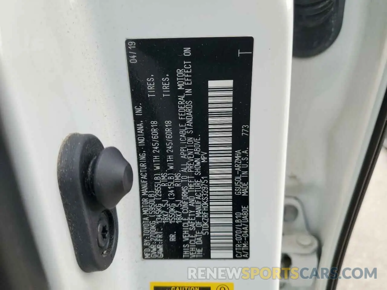 15 fotografías del automóvil dañado 5TDKZRFH0KS329751 TOYOTA HIGHLANDER 2019