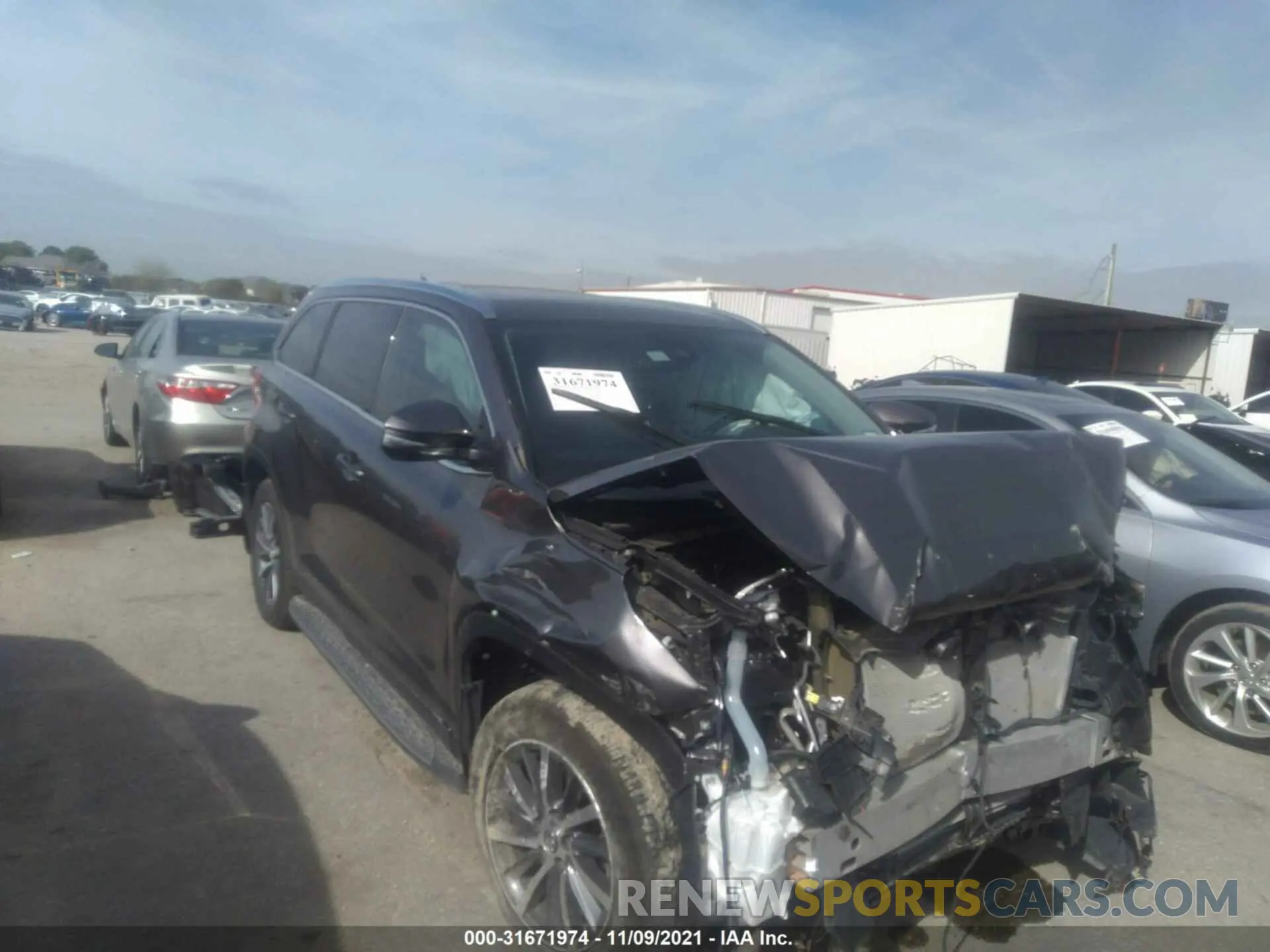 1 fotografías del automóvil dañado 5TDKZRFH0KS553408 TOYOTA HIGHLANDER 2019
