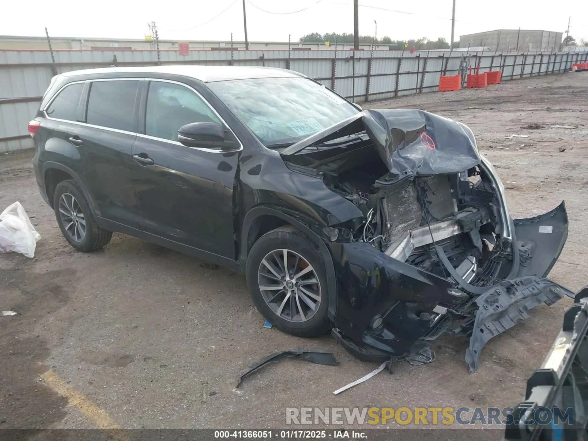 1 fotografías del automóvil dañado 5TDKZRFH0KS560116 TOYOTA HIGHLANDER 2019