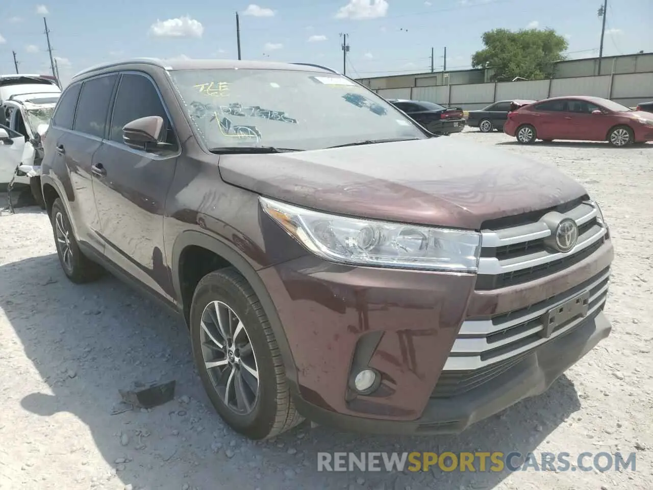 1 fotografías del automóvil dañado 5TDKZRFH1KS349507 TOYOTA HIGHLANDER 2019