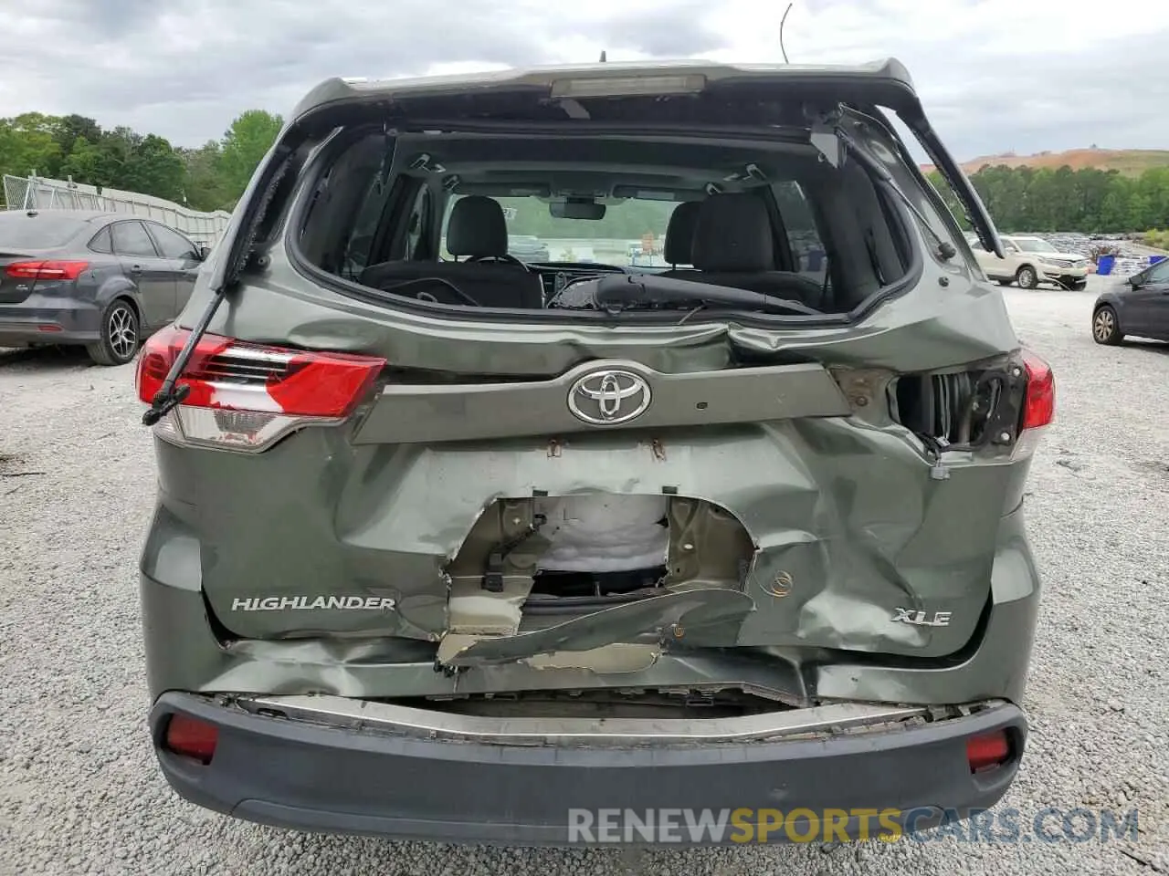 6 fotografías del automóvil dañado 5TDKZRFH2KS363173 TOYOTA HIGHLANDER 2019