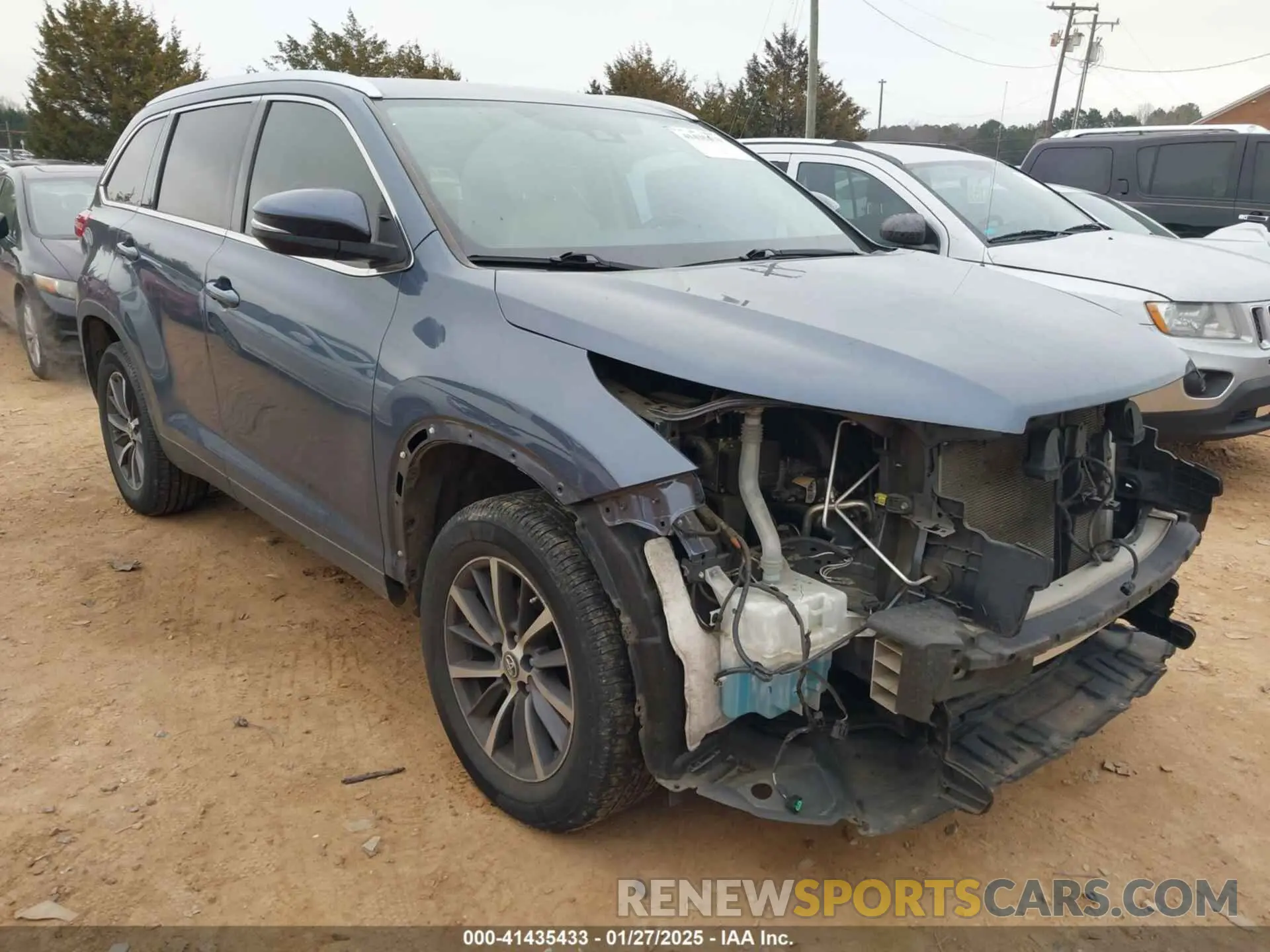 1 fotografías del automóvil dañado 5TDKZRFH5KS317479 TOYOTA HIGHLANDER 2019