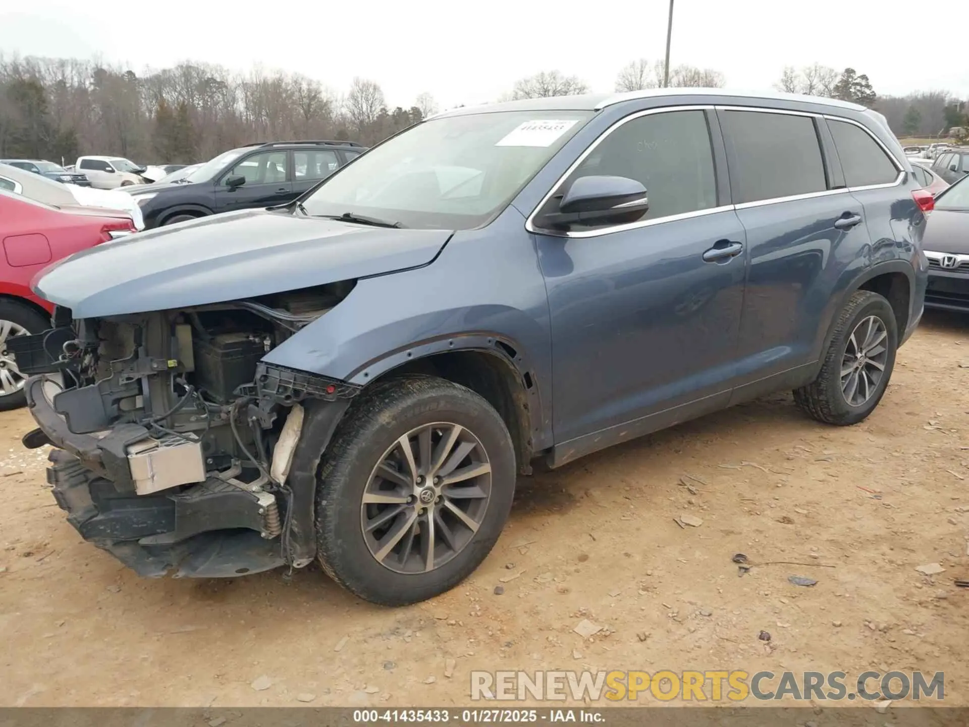 2 fotografías del automóvil dañado 5TDKZRFH5KS317479 TOYOTA HIGHLANDER 2019