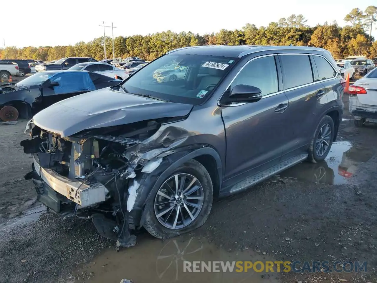 1 fotografías del automóvil dañado 5TDKZRFH5KS335660 TOYOTA HIGHLANDER 2019