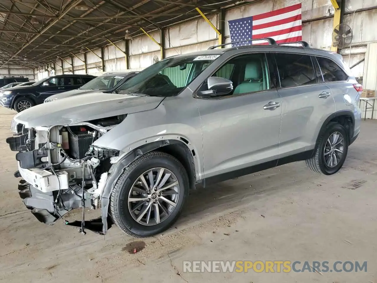 1 fotografías del automóvil dañado 5TDKZRFH7KS322697 TOYOTA HIGHLANDER 2019