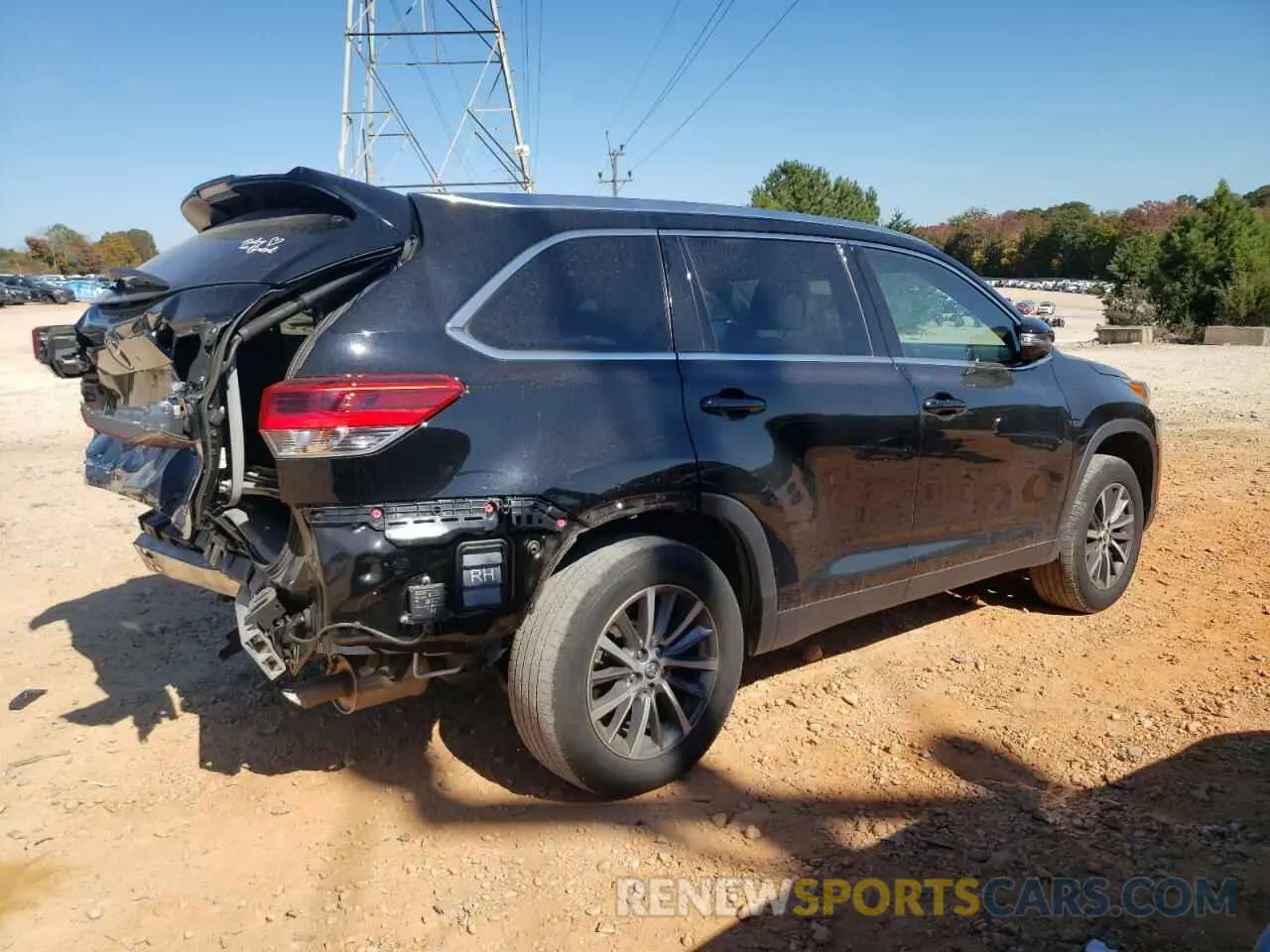 3 fotografías del automóvil dañado 5TDKZRFH7KS568830 TOYOTA HIGHLANDER 2019