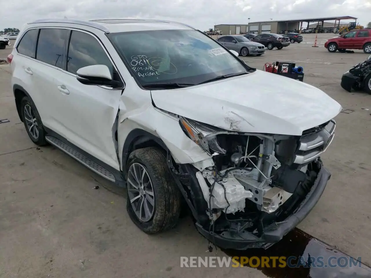 1 fotografías del automóvil dañado 5TDKZRFH8KS305343 TOYOTA HIGHLANDER 2019