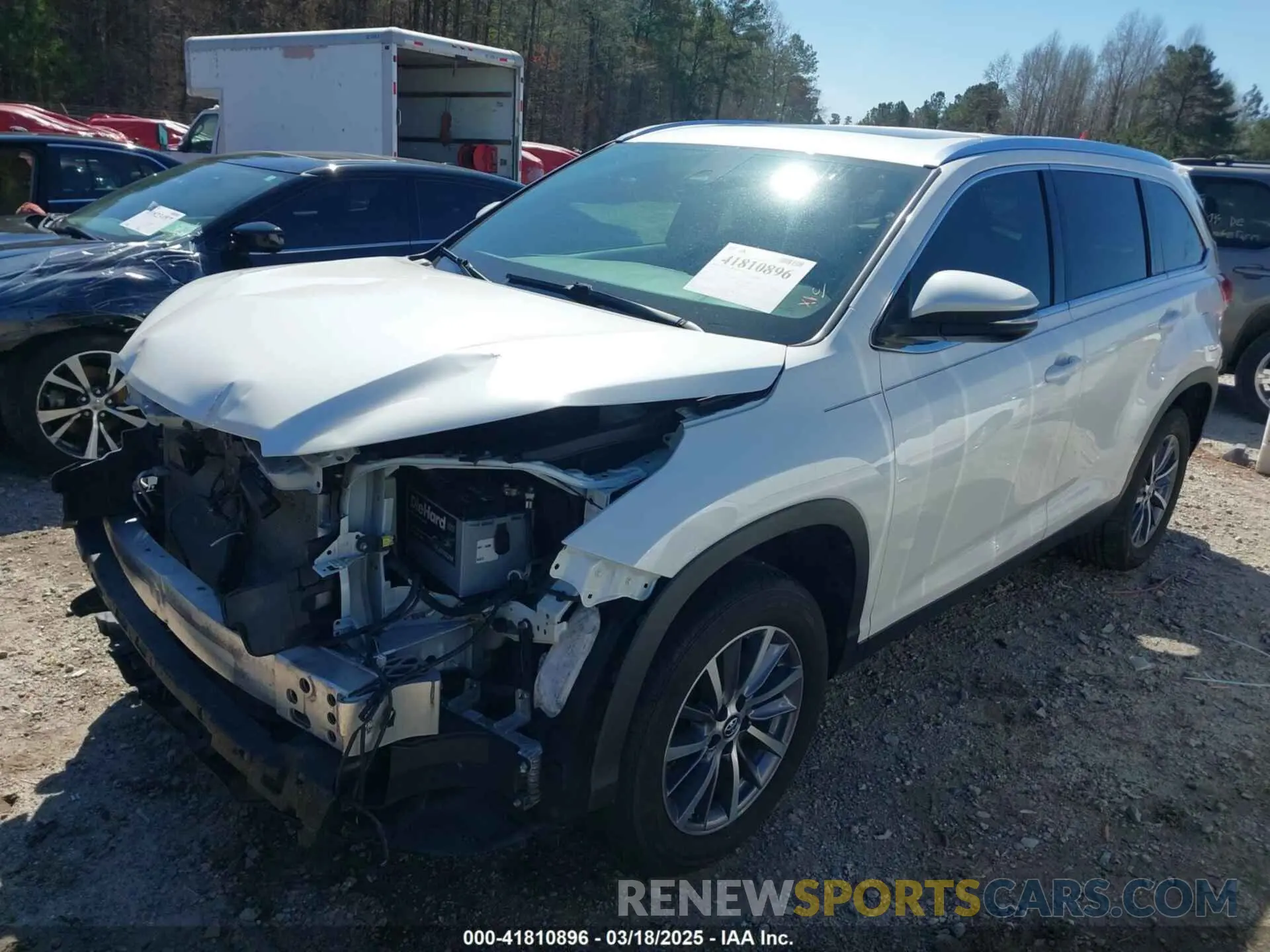 2 fotografías del automóvil dañado 5TDKZRFH8KS309666 TOYOTA HIGHLANDER 2019
