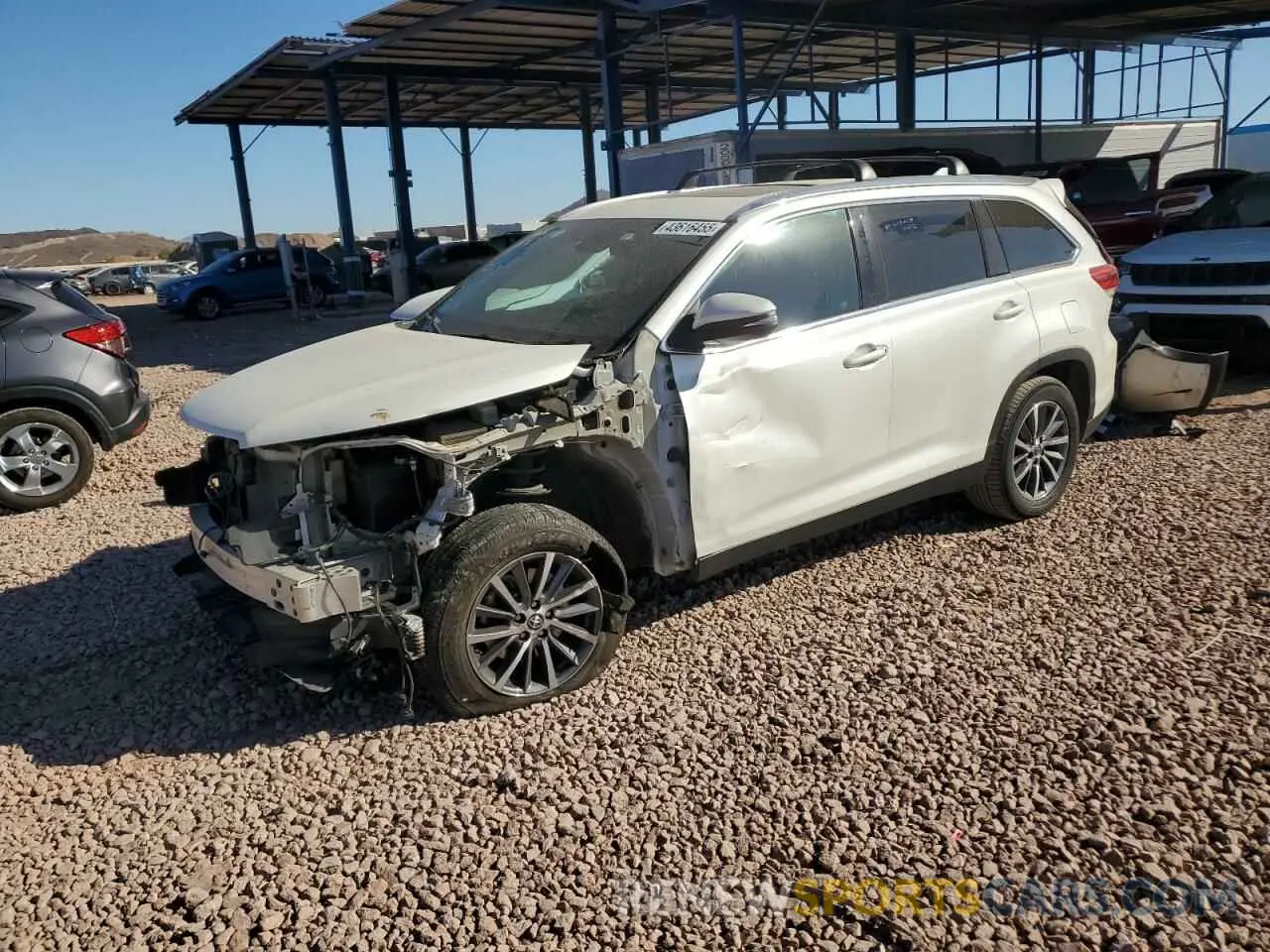 1 fotografías del automóvil dañado 5TDKZRFH8KS567928 TOYOTA HIGHLANDER 2019
