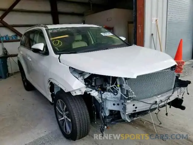 1 fotografías del automóvil dañado 5TDKZRFH9KS303164 TOYOTA HIGHLANDER 2019