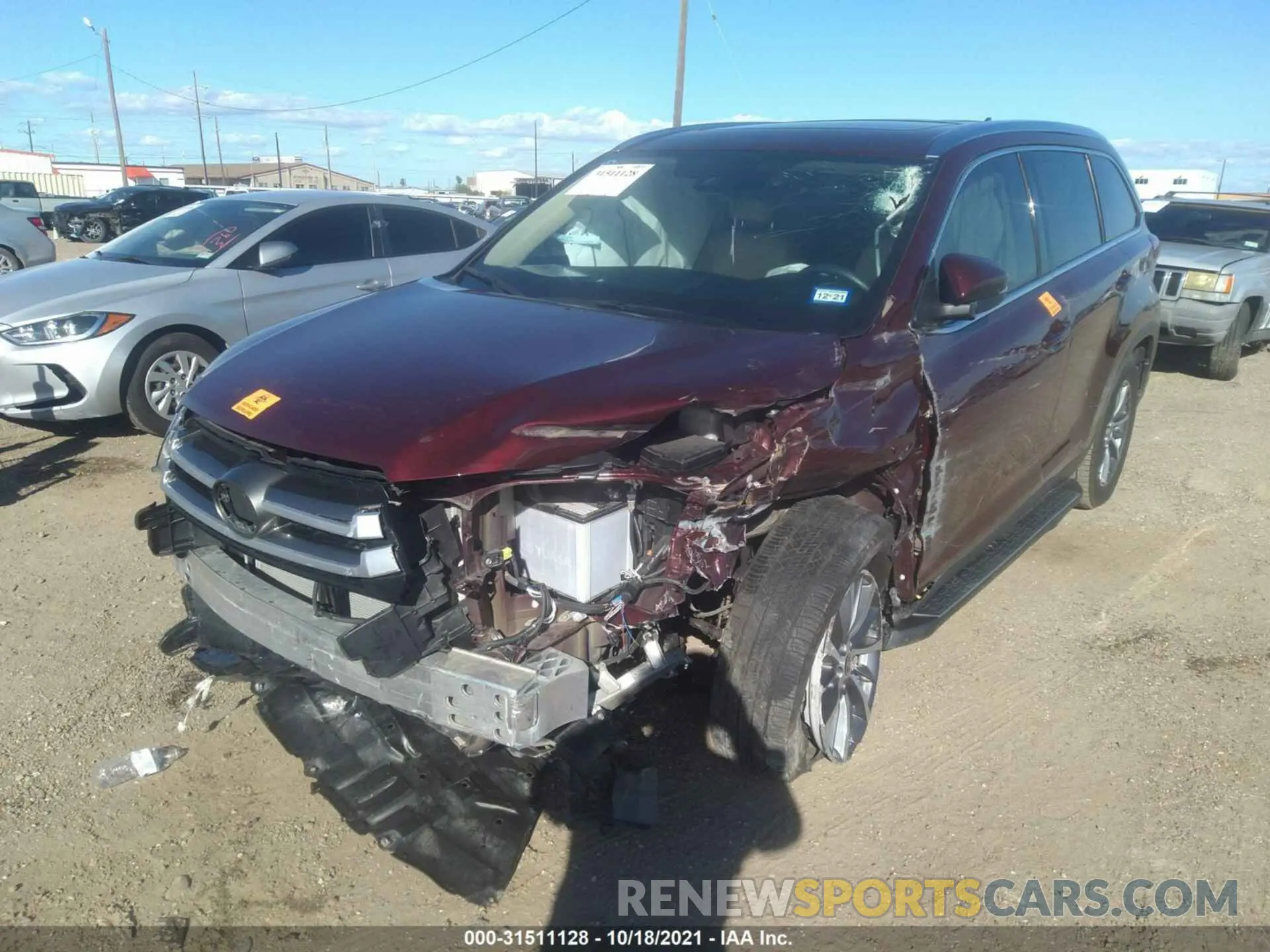 6 fotografías del automóvil dañado 5TDKZRFHXKS370355 TOYOTA HIGHLANDER 2019