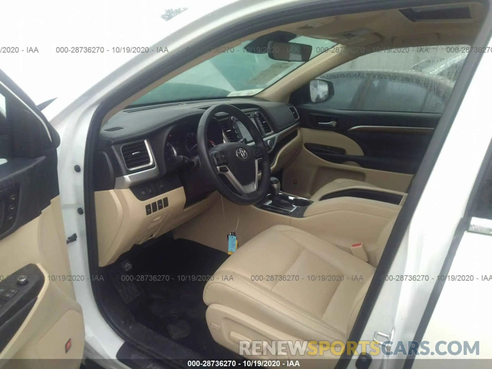 5 fotografías del automóvil dañado 5TDYZRFH0KS298933 TOYOTA HIGHLANDER 2019