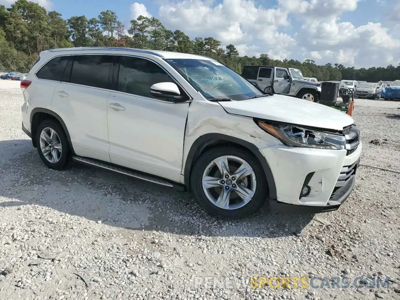 4 fotografías del automóvil dañado 5TDYZRFH2KS298318 TOYOTA HIGHLANDER 2019