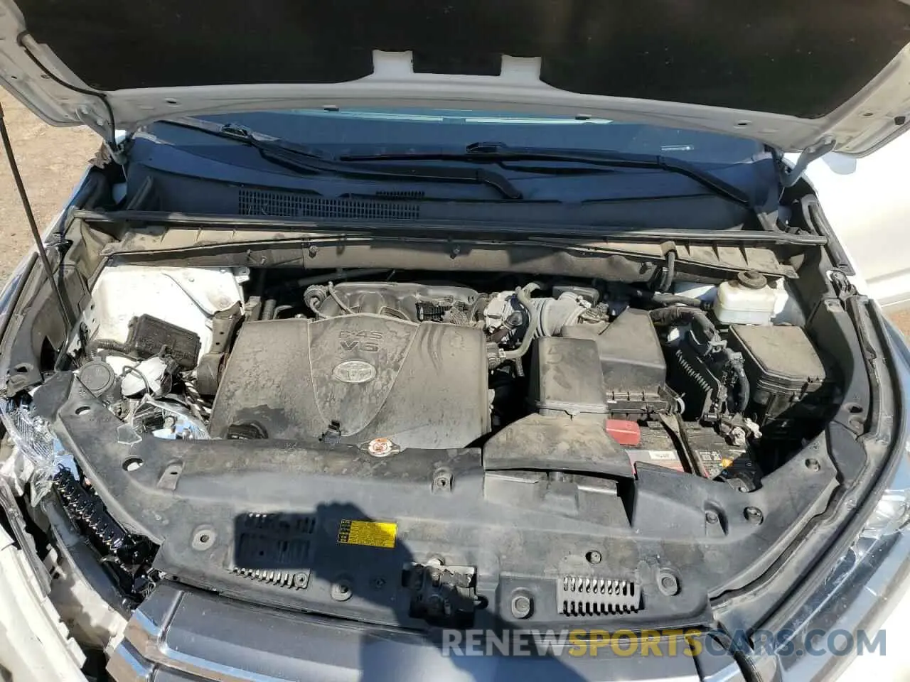 11 fotografías del automóvil dañado 5TDYZRFH5KS332655 TOYOTA HIGHLANDER 2019
