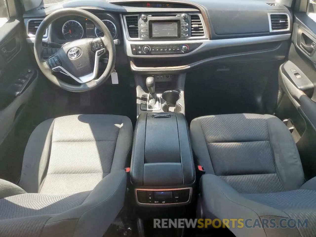 8 fotografías del automóvil dañado 5TDZZRFH0KS324788 TOYOTA HIGHLANDER 2019