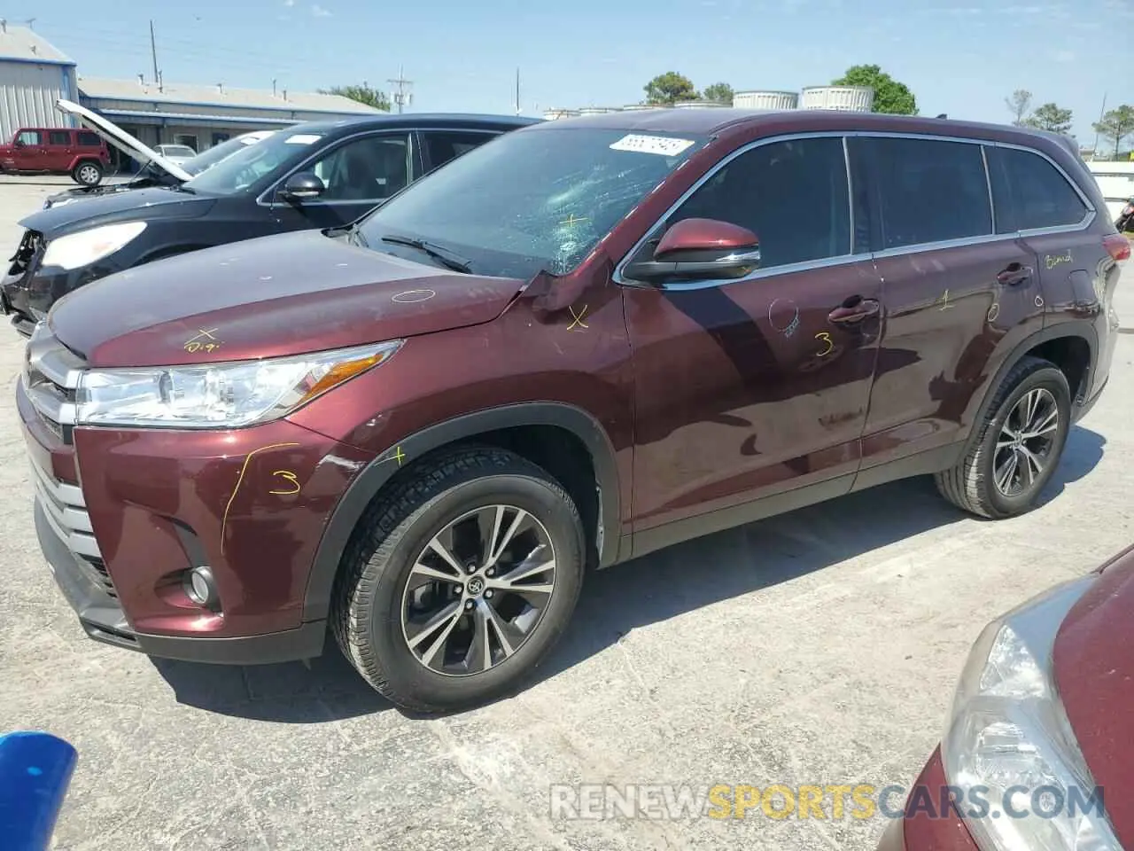 1 fotografías del automóvil dañado 5TDZZRFH4KS305161 TOYOTA HIGHLANDER 2019