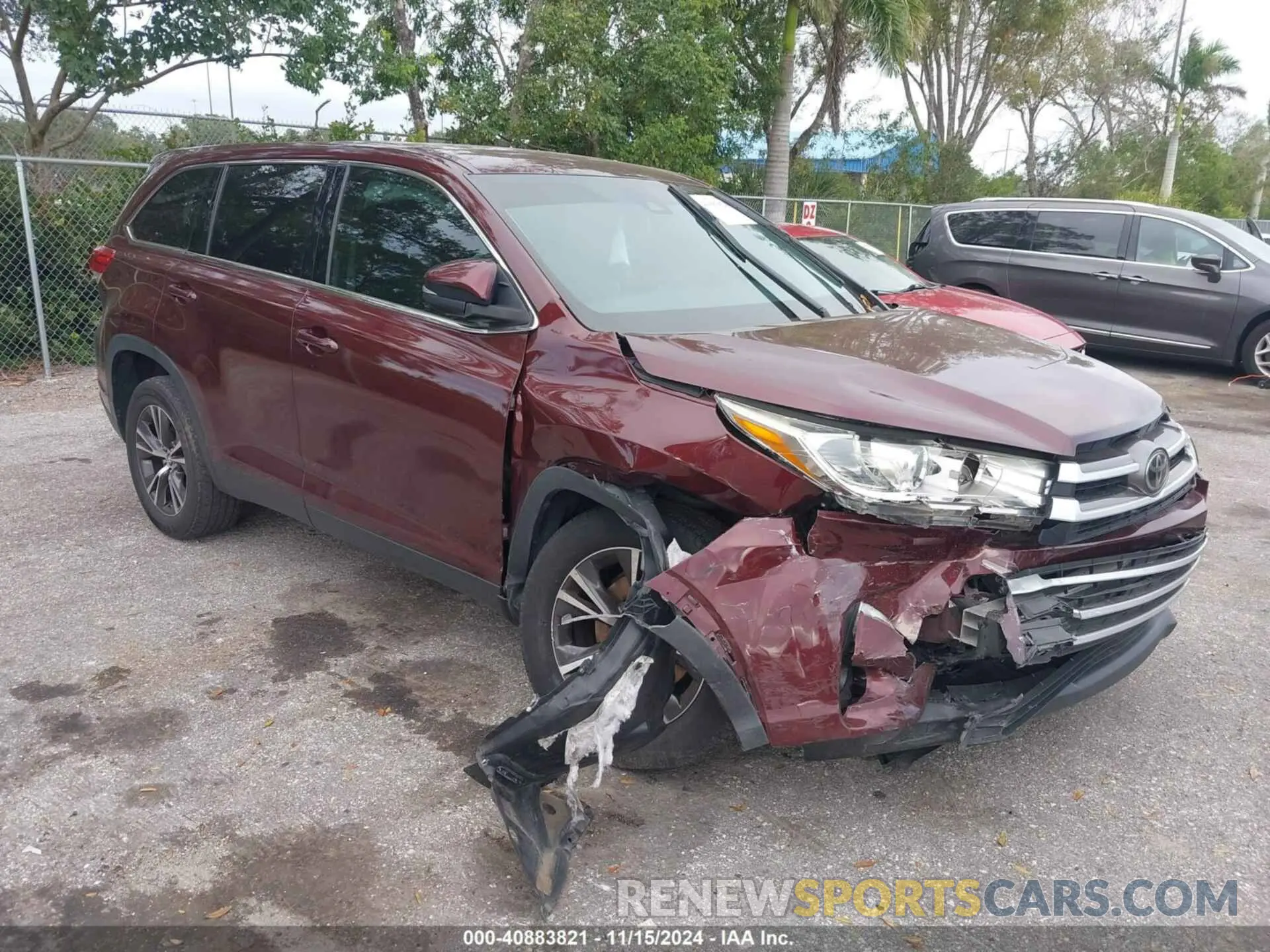 1 fotografías del automóvil dañado 5TDZZRFHXKS353425 TOYOTA HIGHLANDER 2019