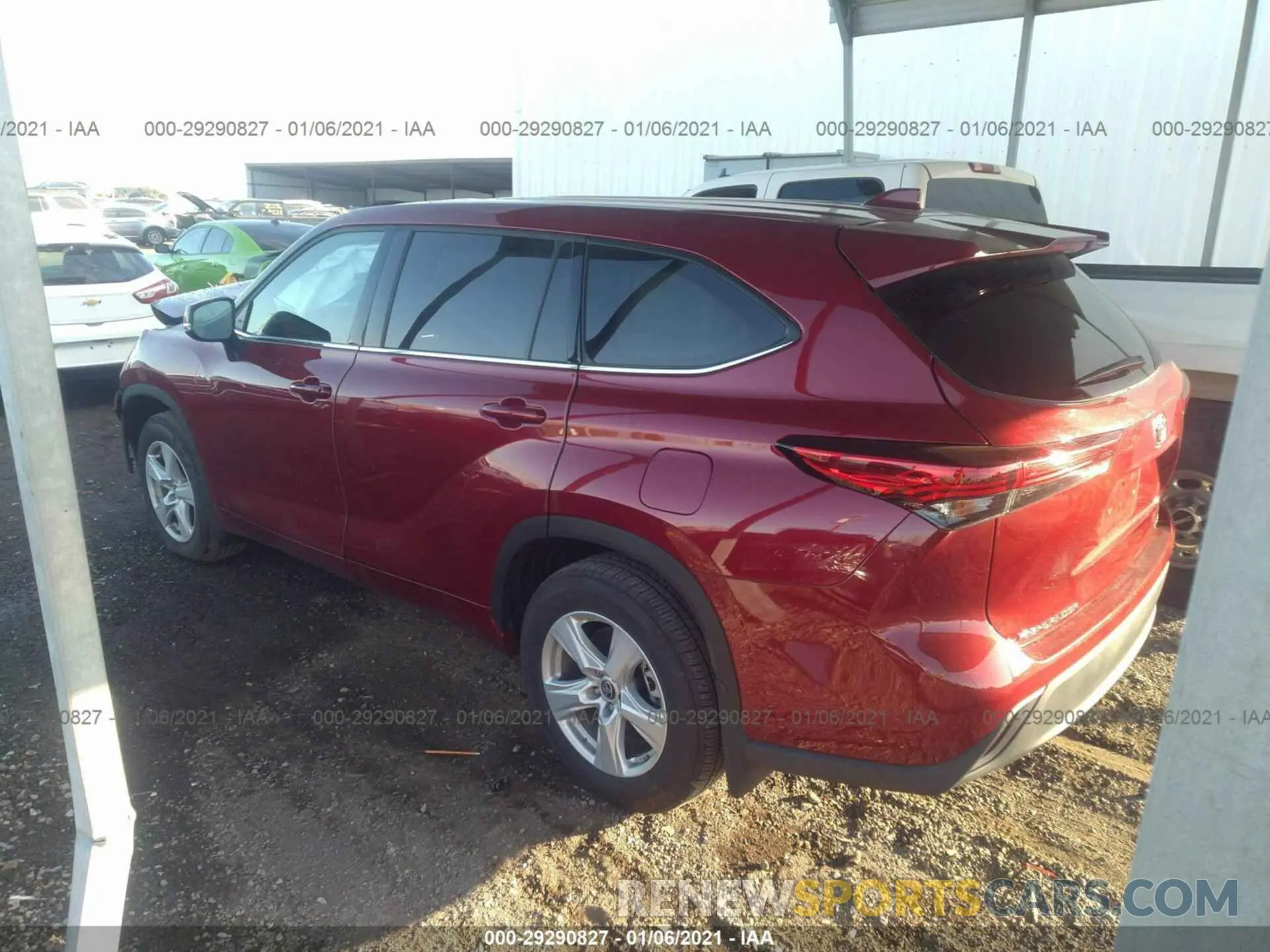 3 fotografías del automóvil dañado 5TDBZRBH1LS019311 TOYOTA HIGHLANDER 2020