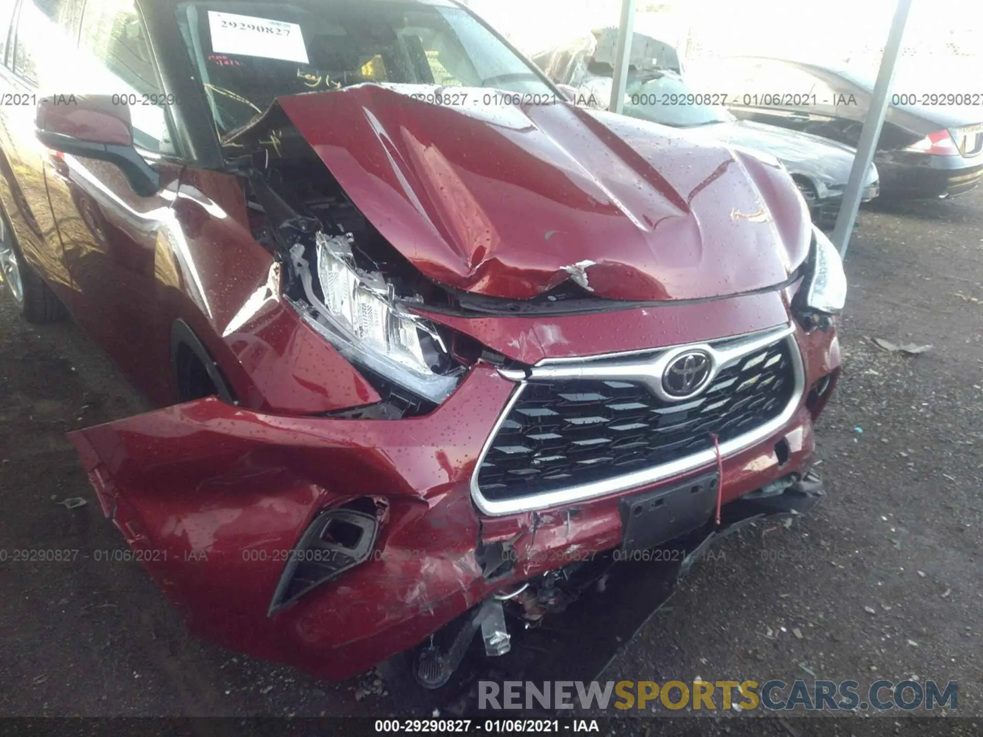 6 fotografías del automóvil dañado 5TDBZRBH1LS019311 TOYOTA HIGHLANDER 2020