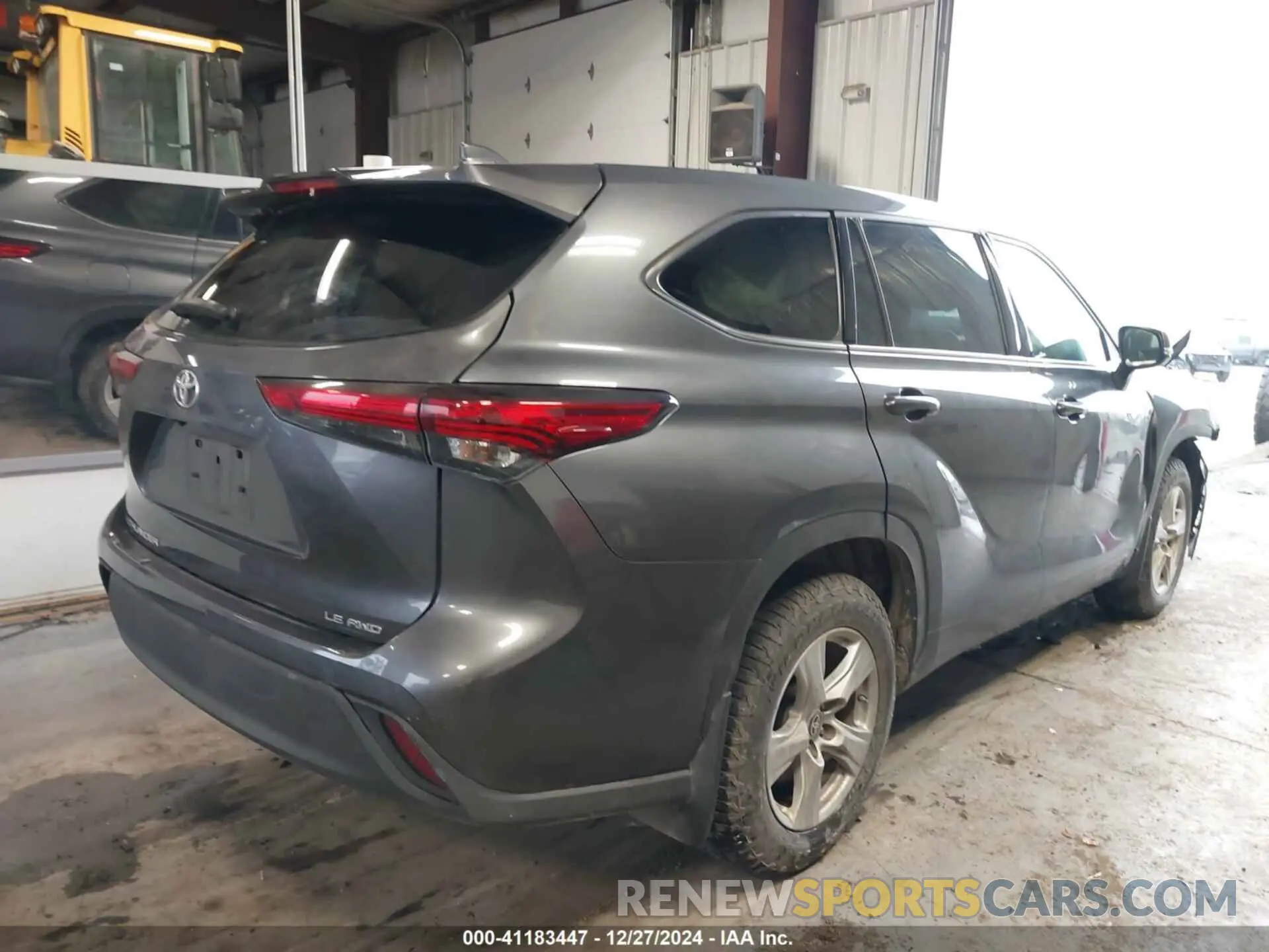 4 fotografías del automóvil dañado 5TDBZRBH3LS017527 TOYOTA HIGHLANDER 2020