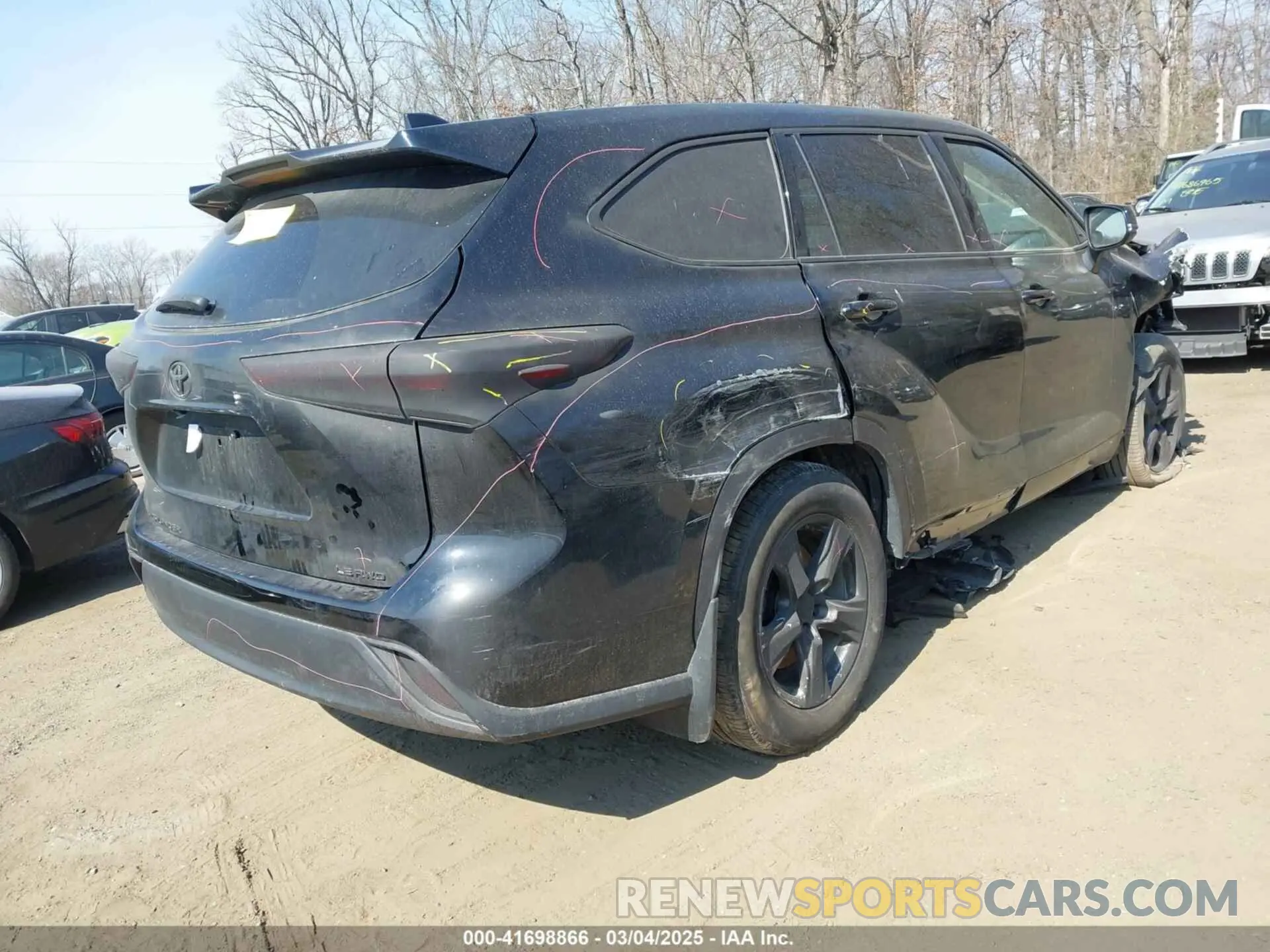 4 fotografías del automóvil dañado 5TDBZRBH4LS512187 TOYOTA HIGHLANDER 2020