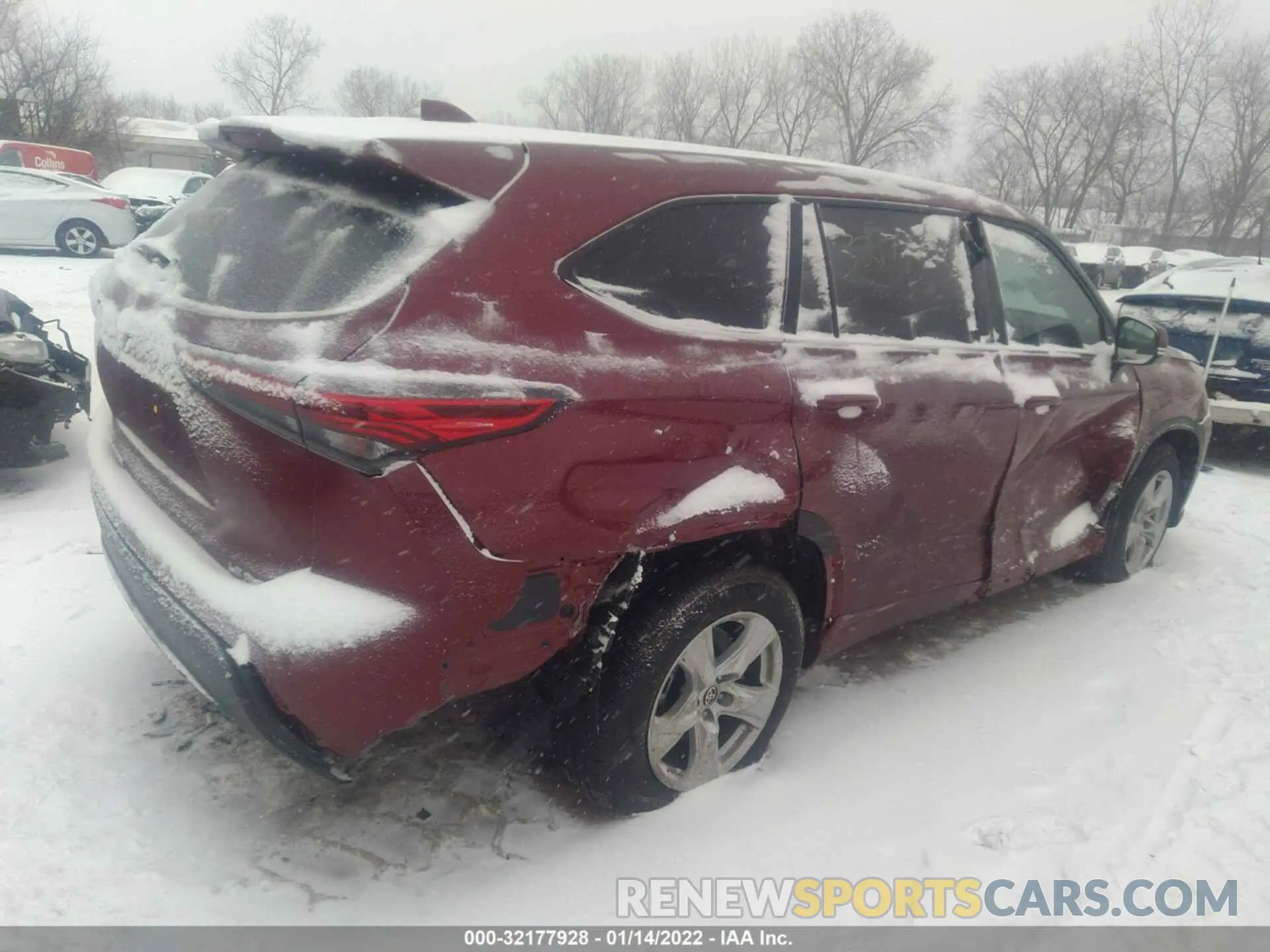 4 fotografías del automóvil dañado 5TDBZRBH6LS512238 TOYOTA HIGHLANDER 2020