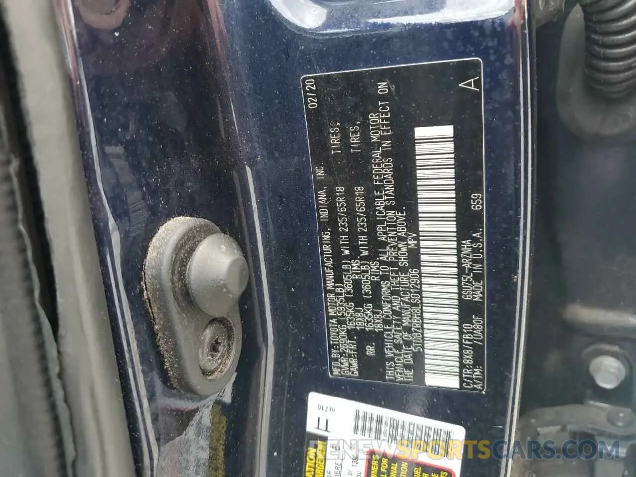 13 fotografías del automóvil dañado 5TDBZRBH8LS012906 TOYOTA HIGHLANDER 2020