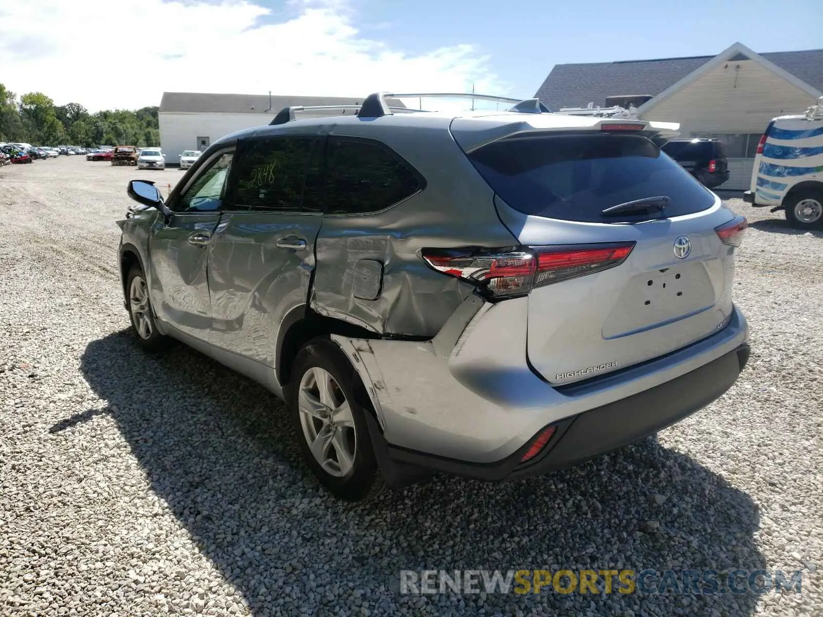 3 fotografías del automóvil dañado 5TDBZRBH9LS502240 TOYOTA HIGHLANDER 2020