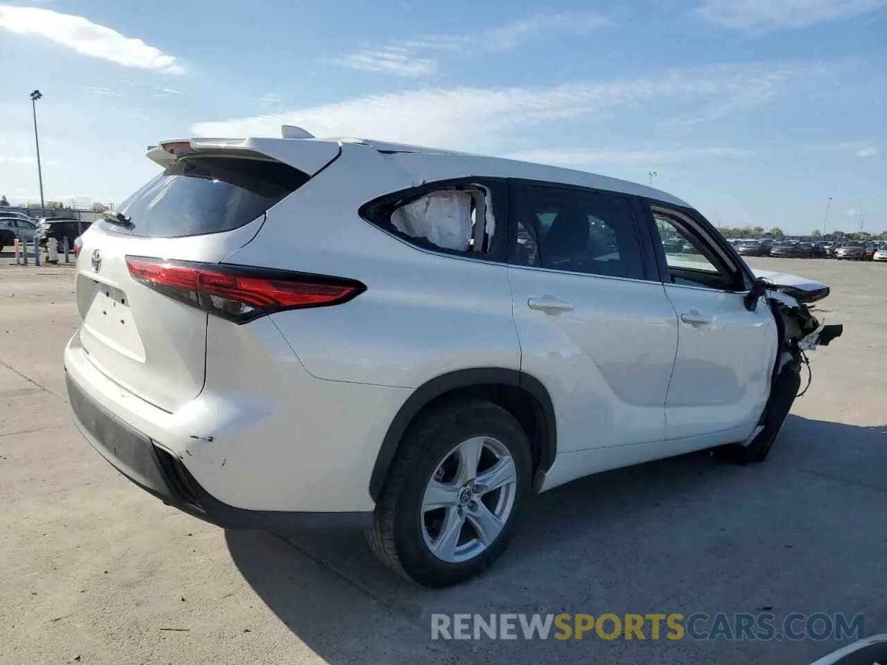 3 fotografías del automóvil dañado 5TDCZRAH0LS505372 TOYOTA HIGHLANDER 2020