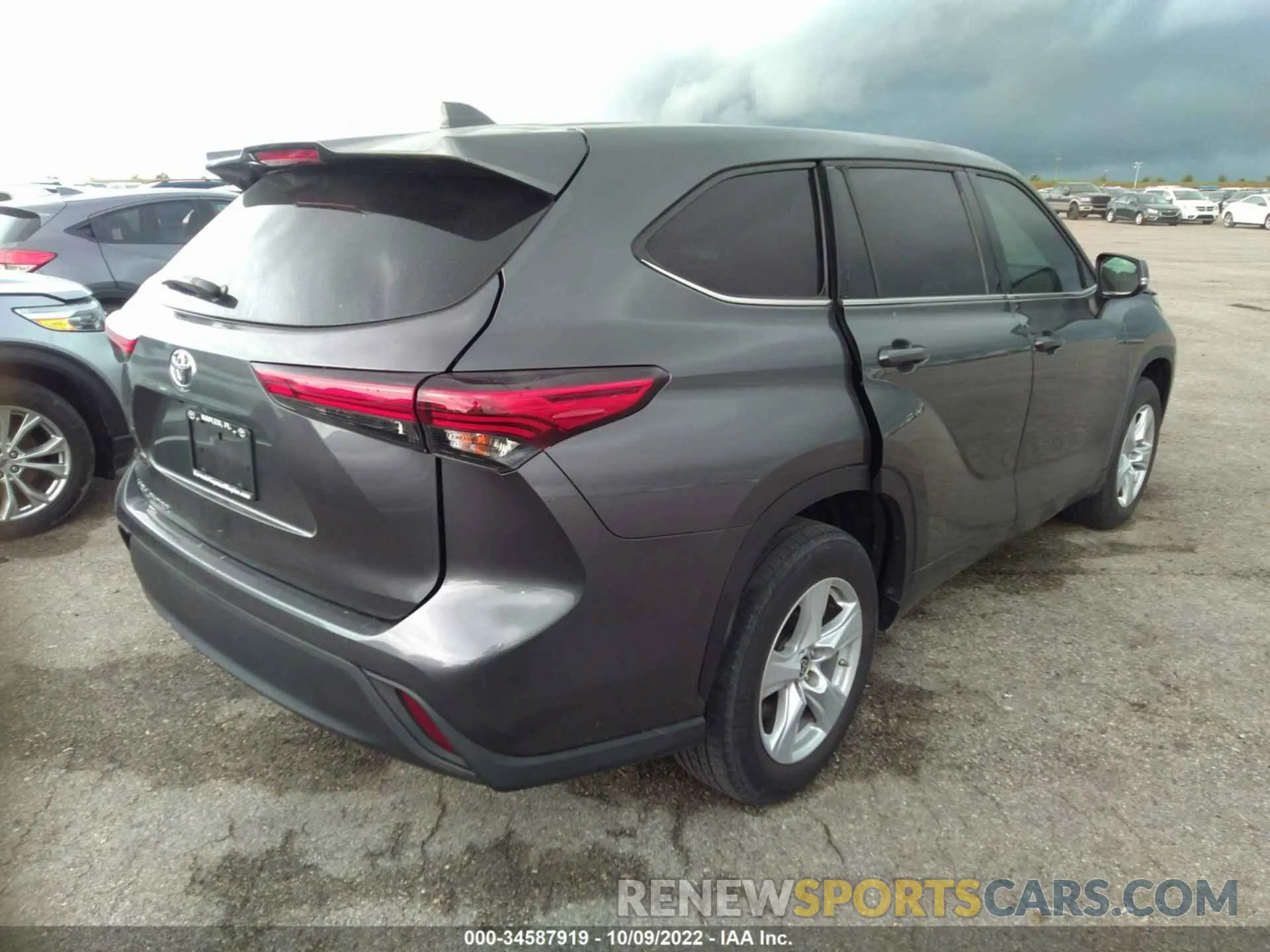 4 fotografías del automóvil dañado 5TDCZRAH1LS003678 TOYOTA HIGHLANDER 2020