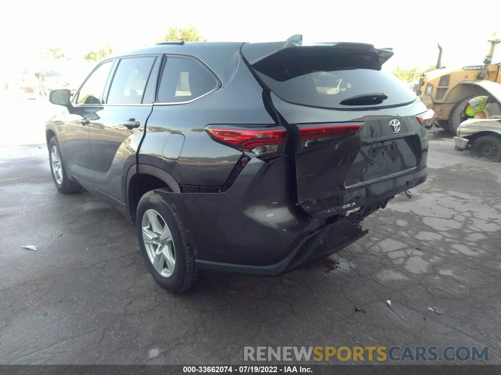 3 fotografías del automóvil dañado 5TDCZRAH2LS021185 TOYOTA HIGHLANDER 2020