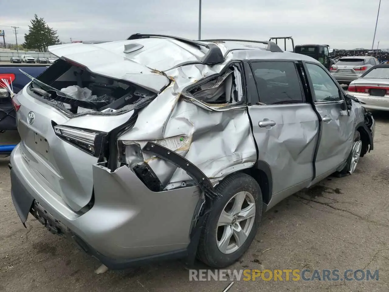 3 fotografías del automóvil dañado 5TDCZRAH2LS507172 TOYOTA HIGHLANDER 2020