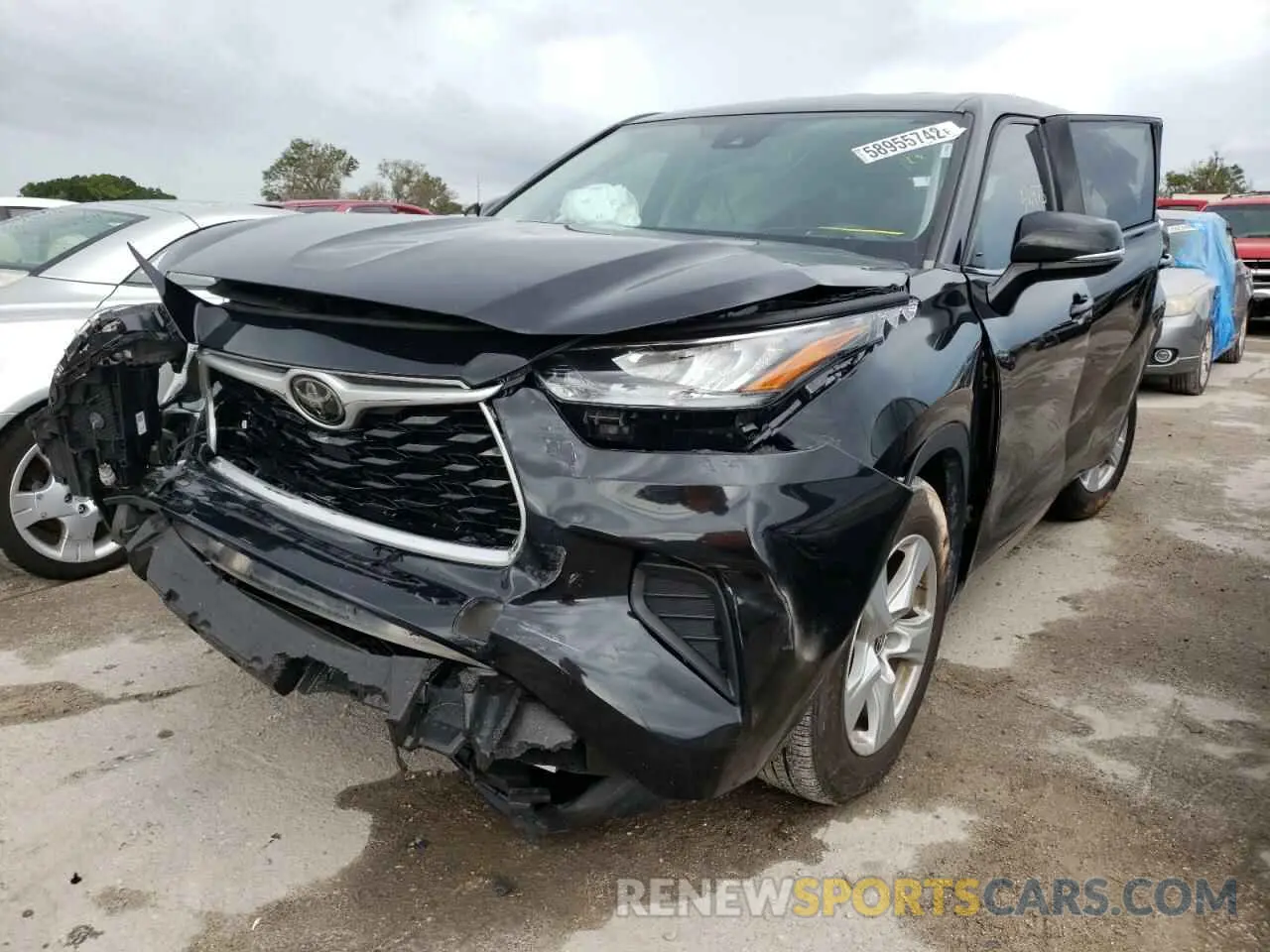 2 fotografías del automóvil dañado 5TDCZRAH5LS502497 TOYOTA HIGHLANDER 2020