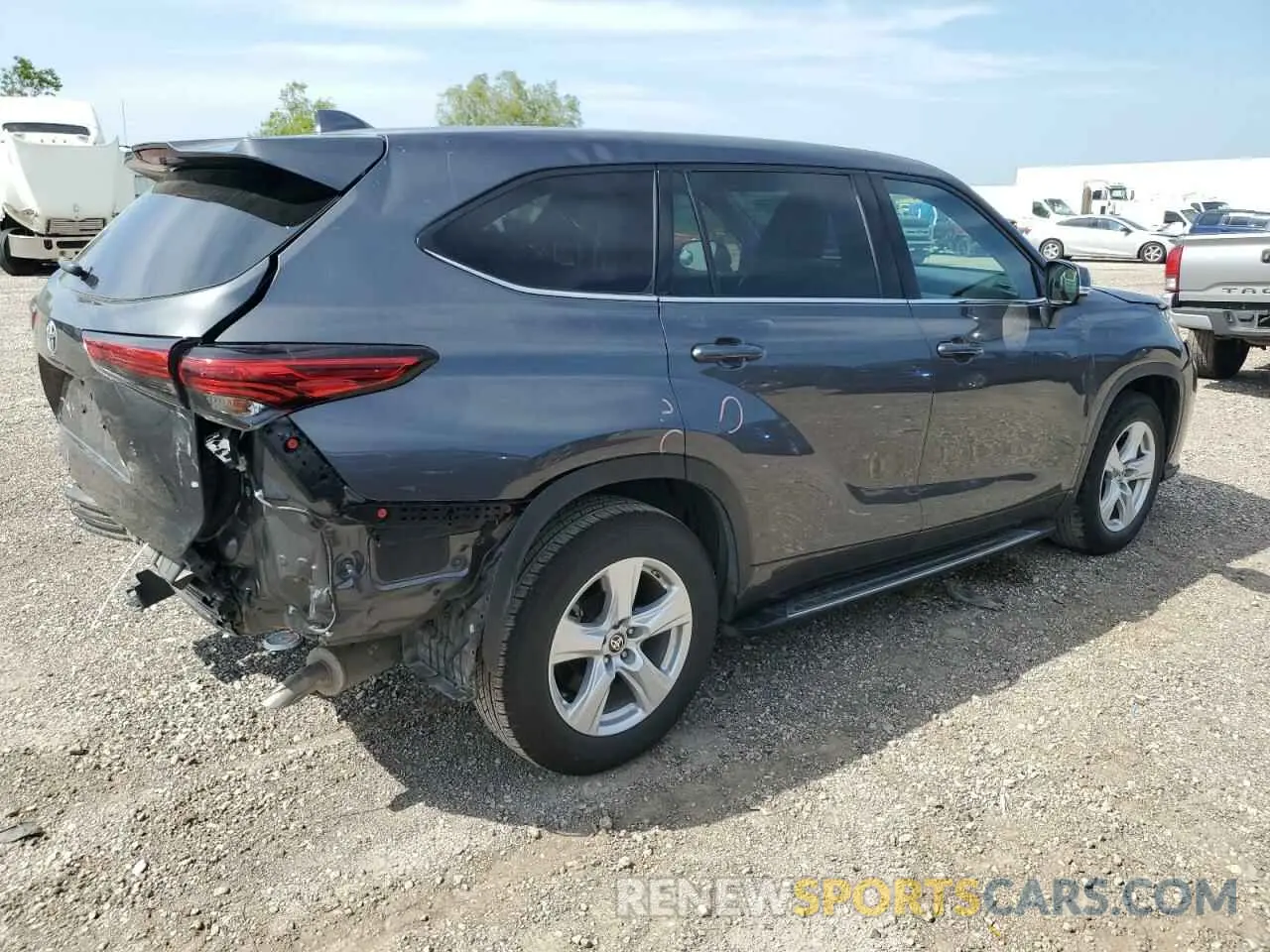 4 fotografías del automóvil dañado 5TDCZRAH7LS512559 TOYOTA HIGHLANDER 2020