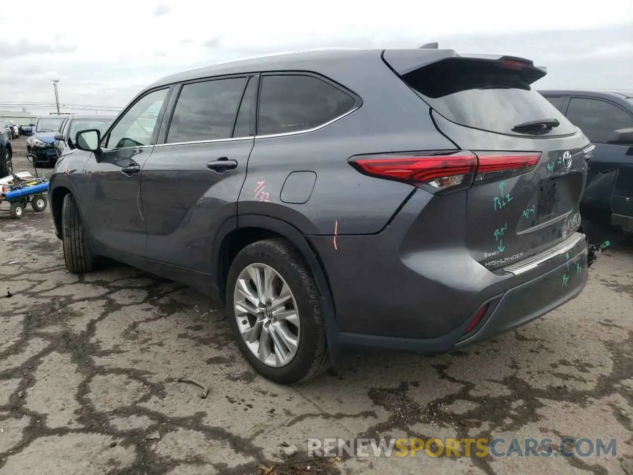 3 fotografías del automóvil dañado 5TDDZRBH0LS020670 TOYOTA HIGHLANDER 2020