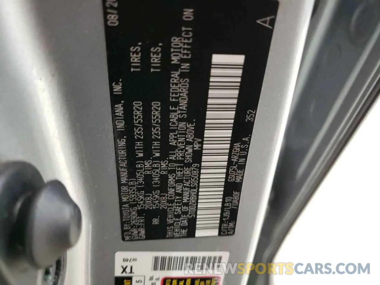 13 fotografías del automóvil dañado 5TDDZRBH0LS050879 TOYOTA HIGHLANDER 2020
