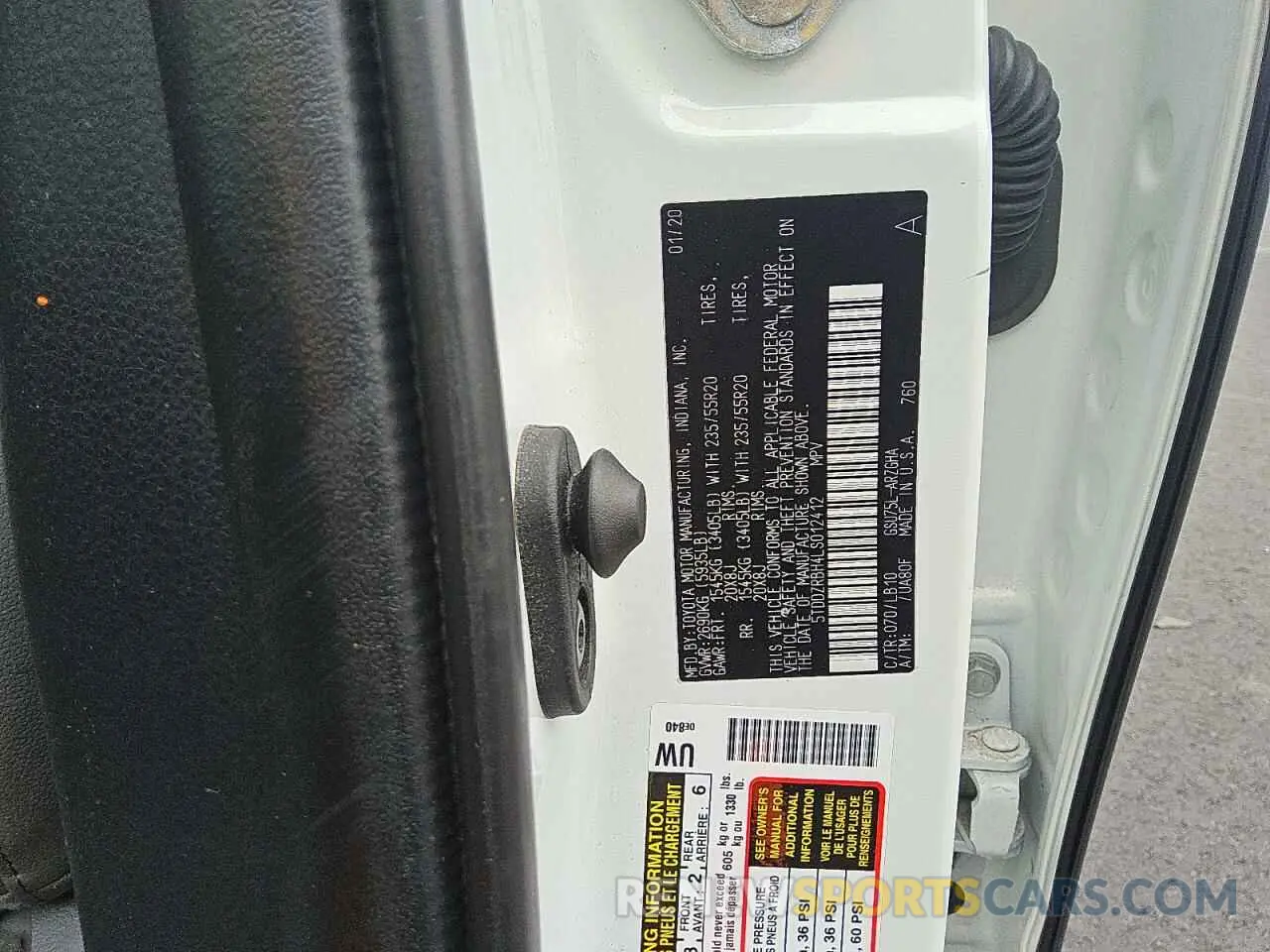 13 fotografías del automóvil dañado 5TDDZRBH4LS012412 TOYOTA HIGHLANDER 2020