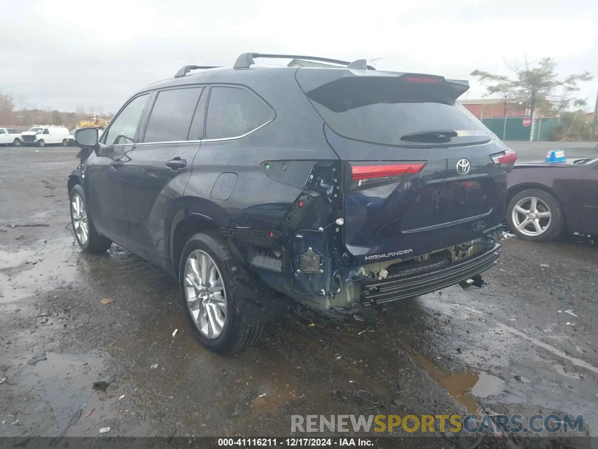 3 fotografías del automóvil dañado 5TDDZRBH5LS030417 TOYOTA HIGHLANDER 2020