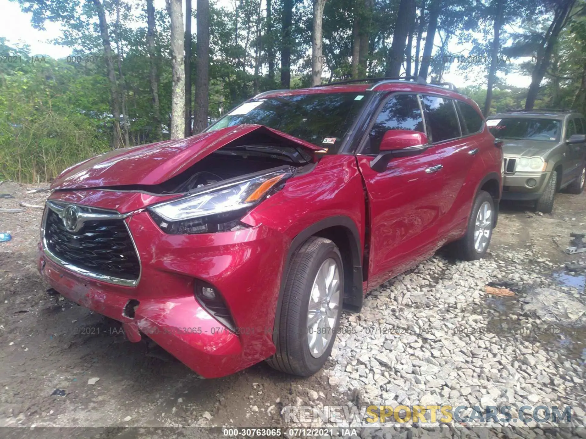 2 fotografías del automóvil dañado 5TDDZRBH7LS025915 TOYOTA HIGHLANDER 2020