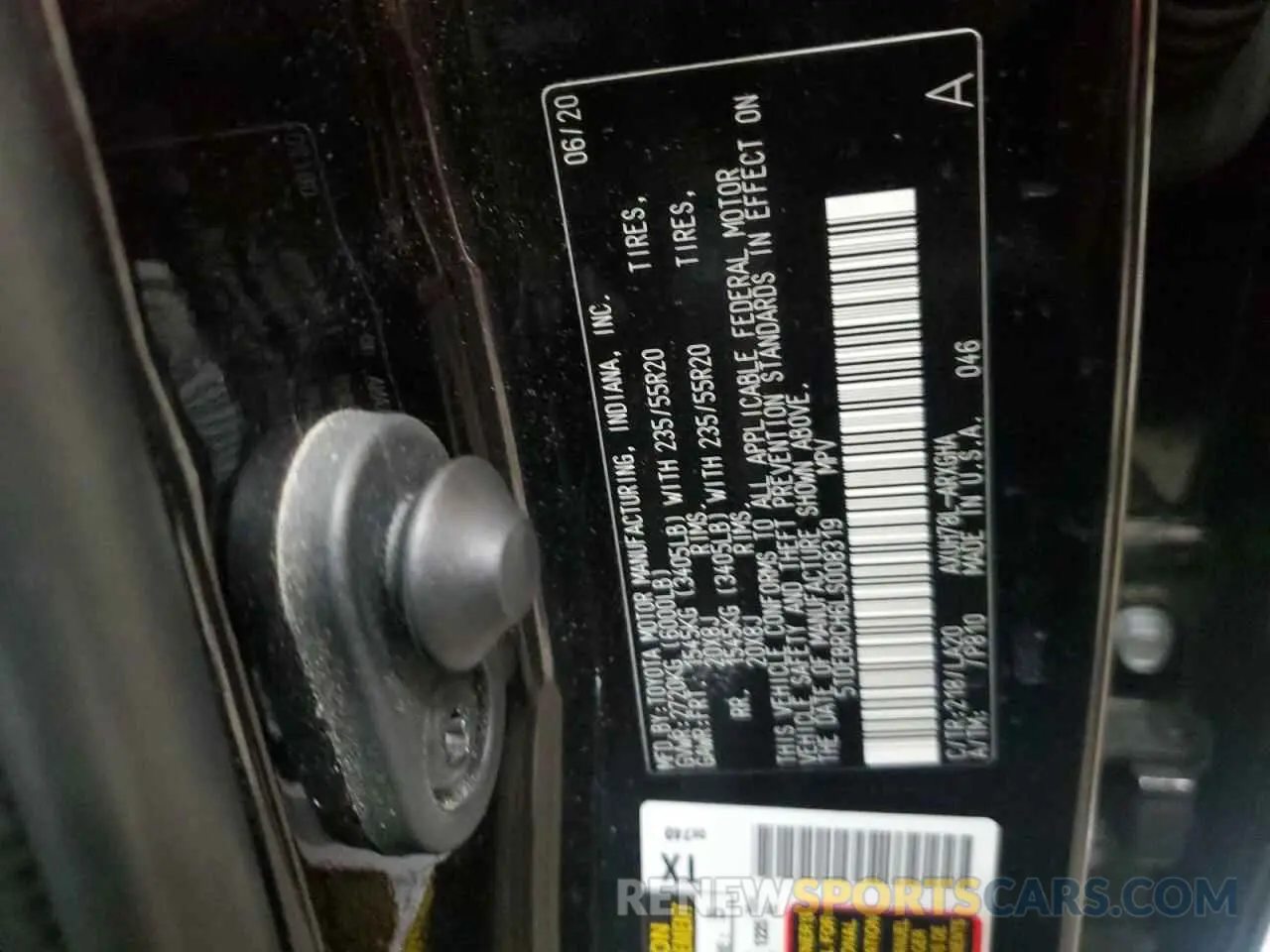 13 fotografías del automóvil dañado 5TDEBRCH6LS008319 TOYOTA HIGHLANDER 2020