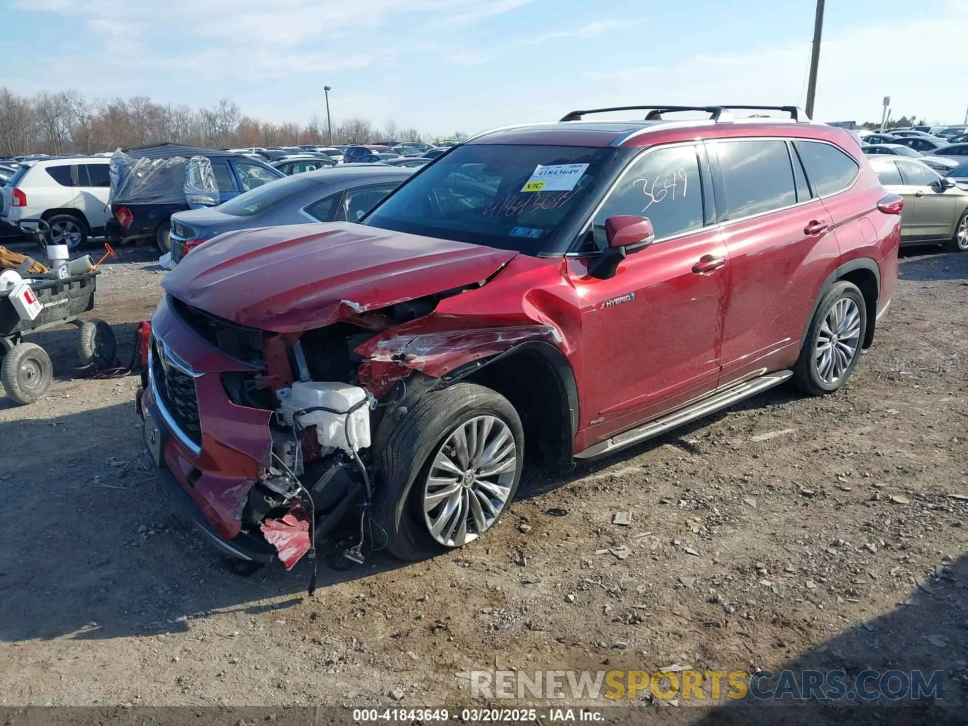 2 fotografías del automóvil dañado 5TDEBRCH8LS005843 TOYOTA HIGHLANDER 2020