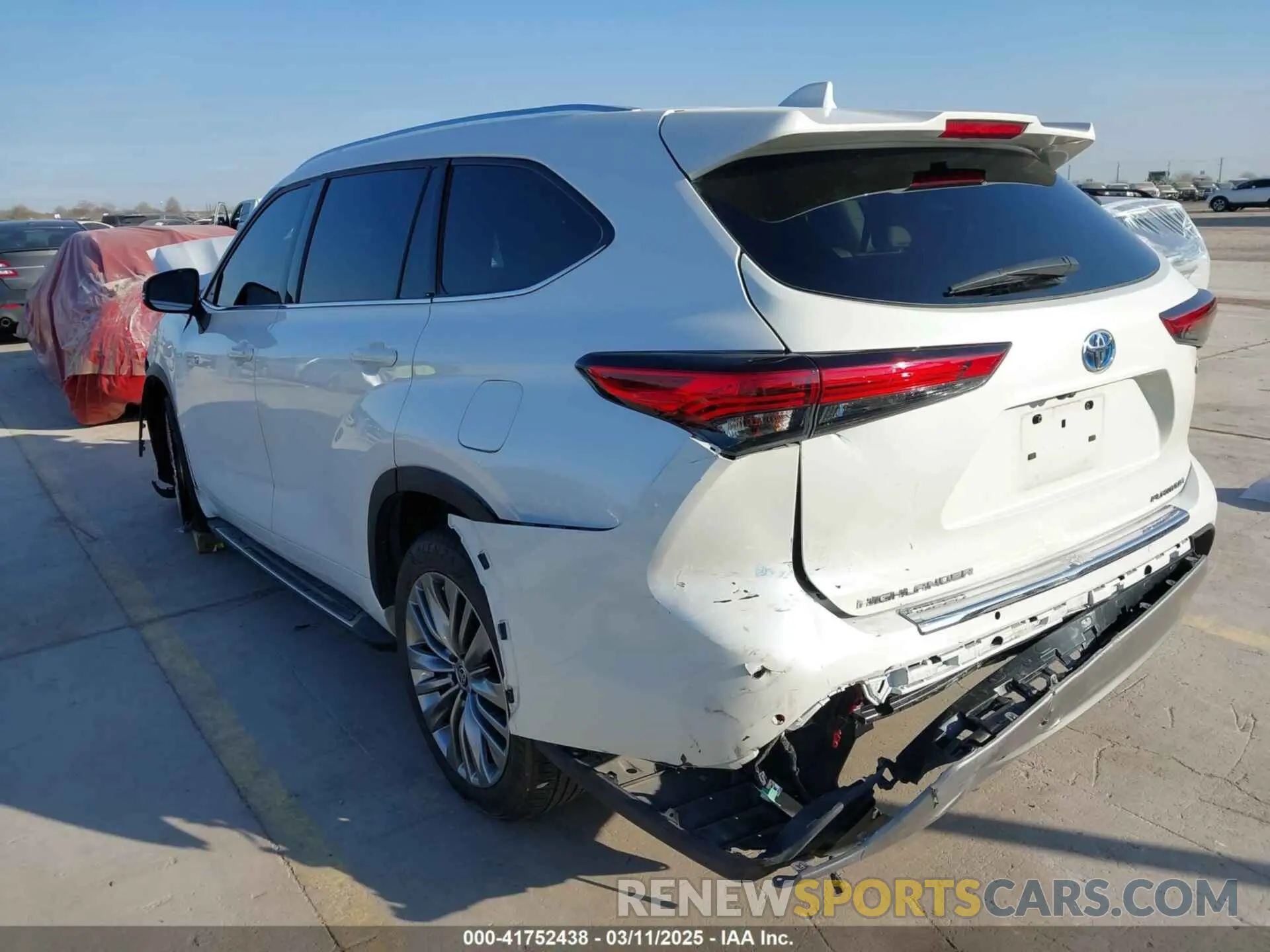 3 fotografías del automóvil dañado 5TDFARAH3LS004075 TOYOTA HIGHLANDER 2020
