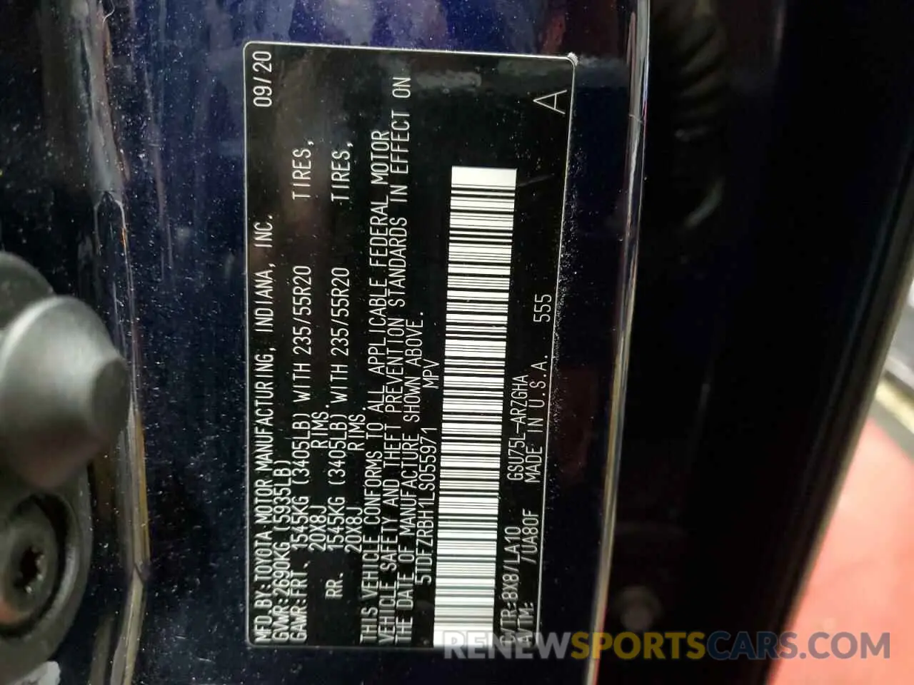 14 fotografías del automóvil dañado 5TDFZRBH1LS055971 TOYOTA HIGHLANDER 2020