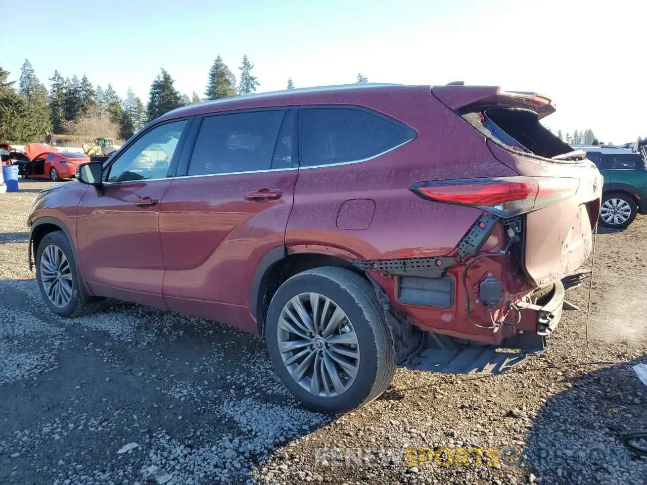 2 fotografías del automóvil dañado 5TDFZRBH7LS023509 TOYOTA HIGHLANDER 2020