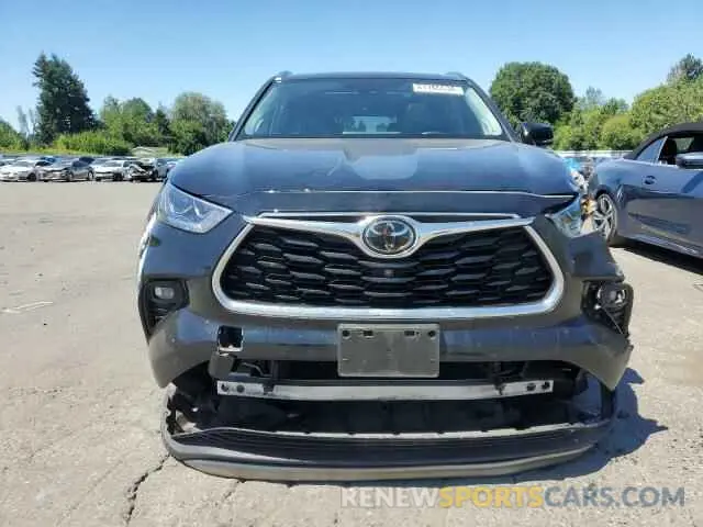 5 fotografías del automóvil dañado 5TDFZRBH9LS027142 TOYOTA HIGHLANDER 2020