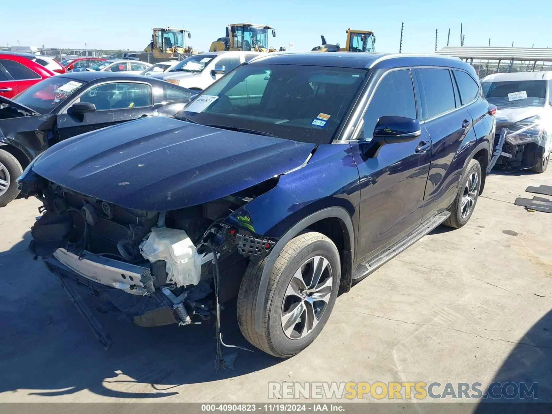 2 fotografías del automóvil dañado 5TDGARAH9LS502835 TOYOTA HIGHLANDER 2020