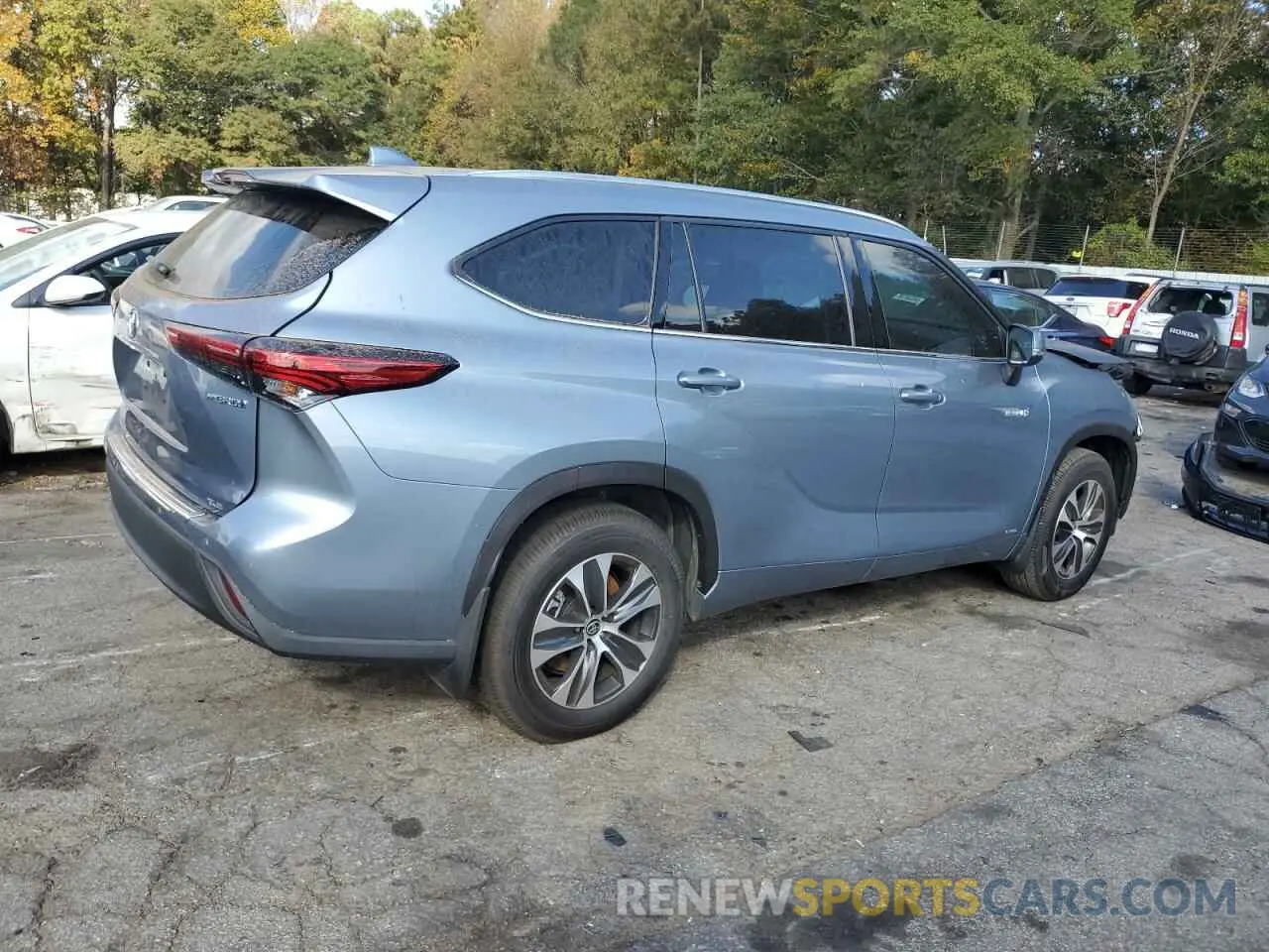 3 fotografías del automóvil dañado 5TDGBRCH2LS009279 TOYOTA HIGHLANDER 2020